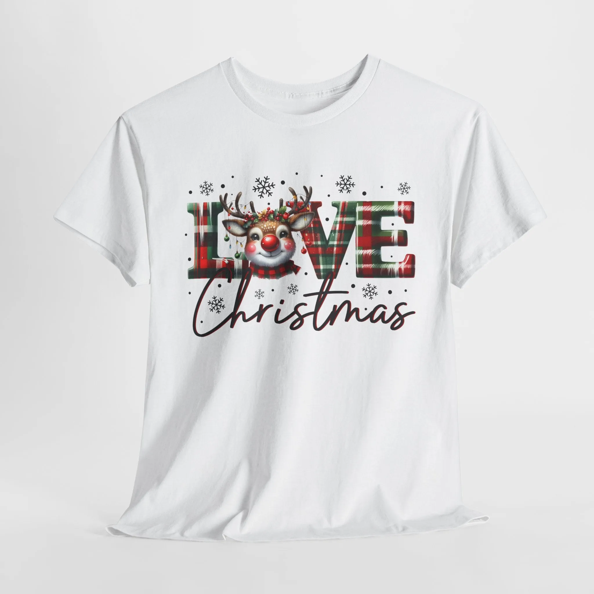 Love Christmas Heavy Cotton Tee - Festive and Comfortable Holiday Apparel