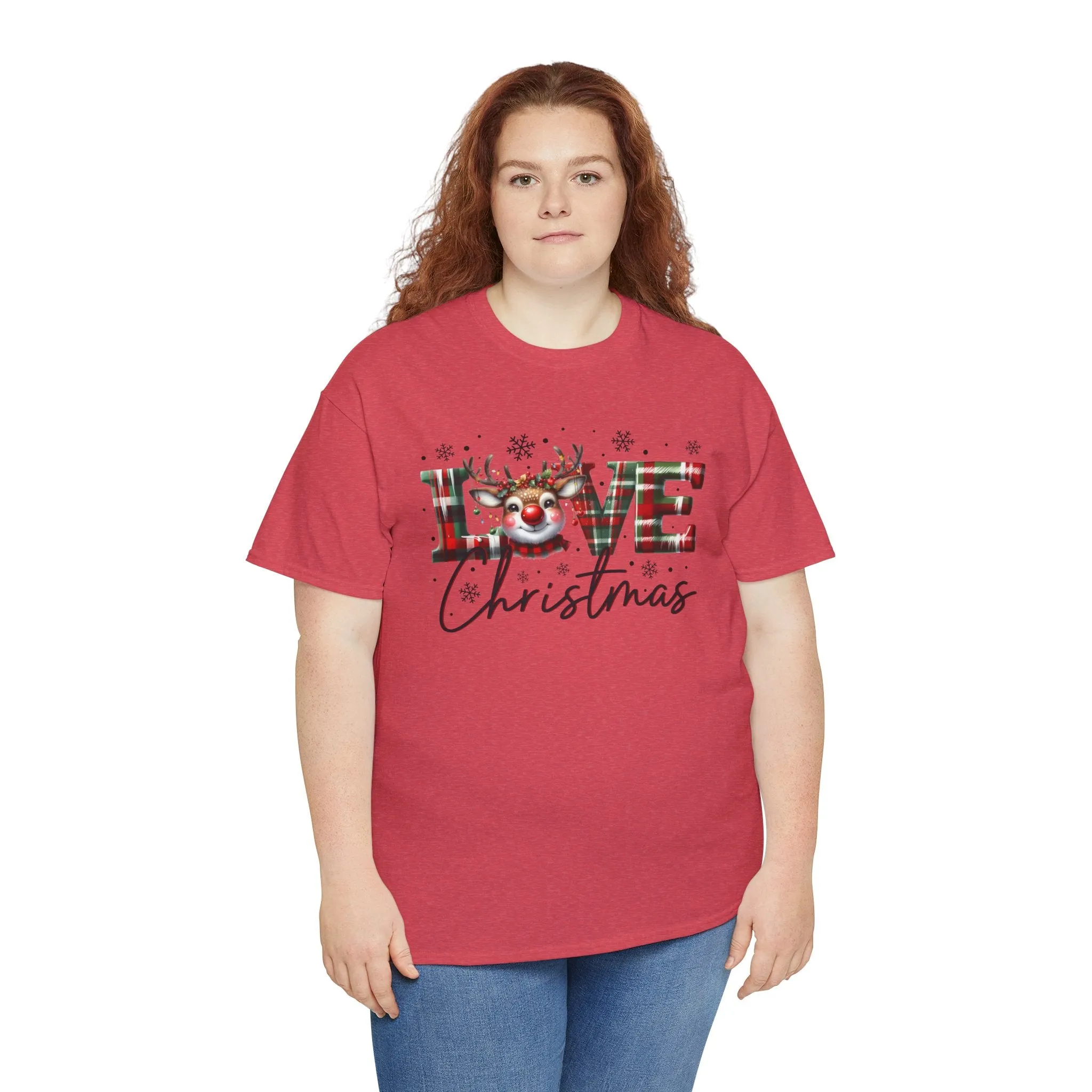 Love Christmas Heavy Cotton Tee - Festive and Comfortable Holiday Apparel