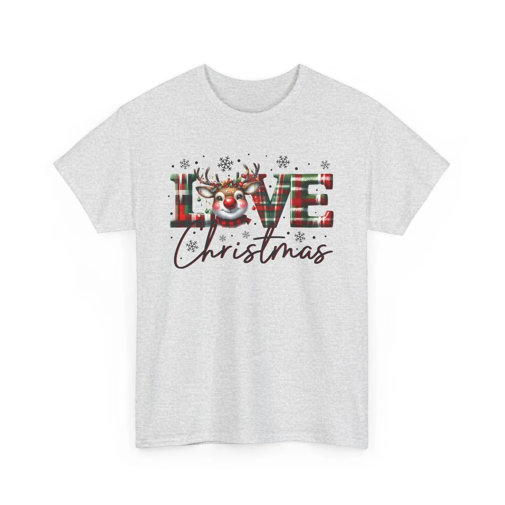 Love Christmas Heavy Cotton Tee - Festive and Comfortable Holiday Apparel