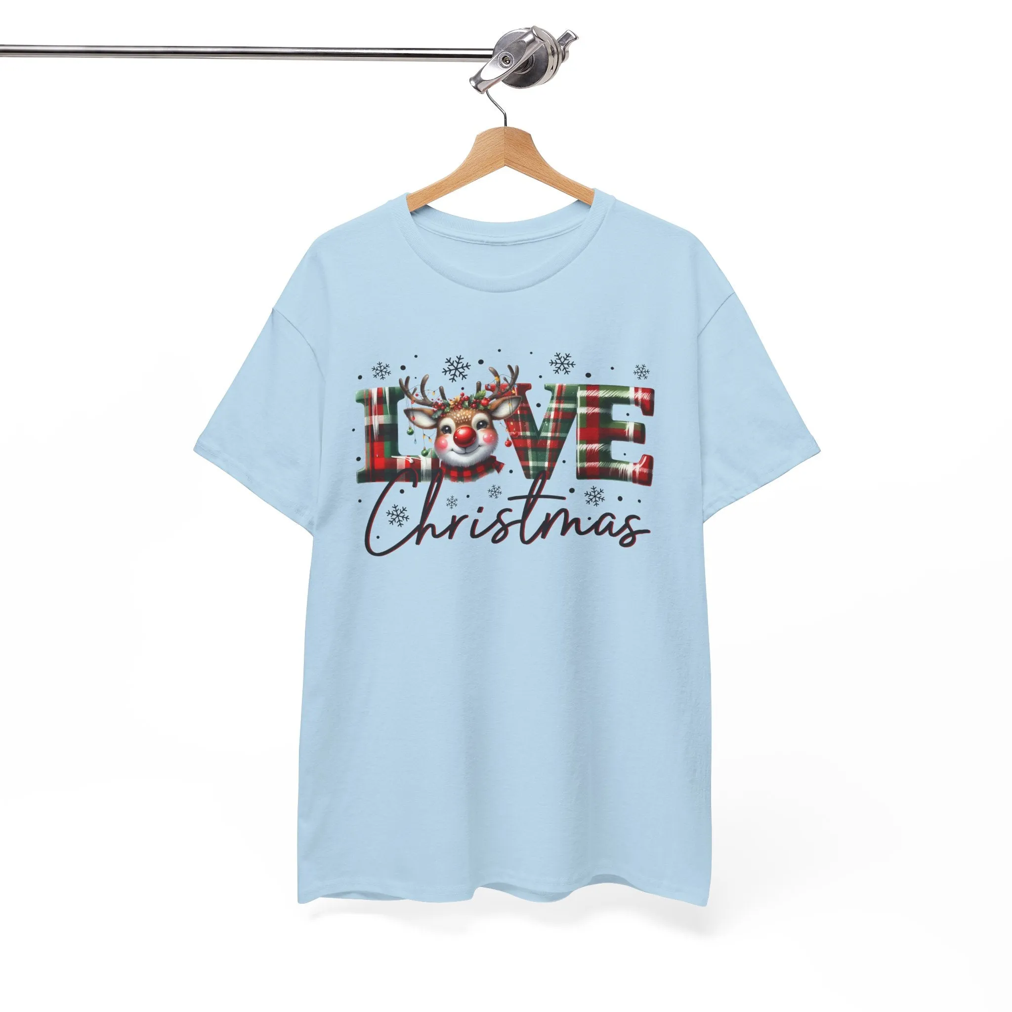 Love Christmas Heavy Cotton Tee - Festive and Comfortable Holiday Apparel