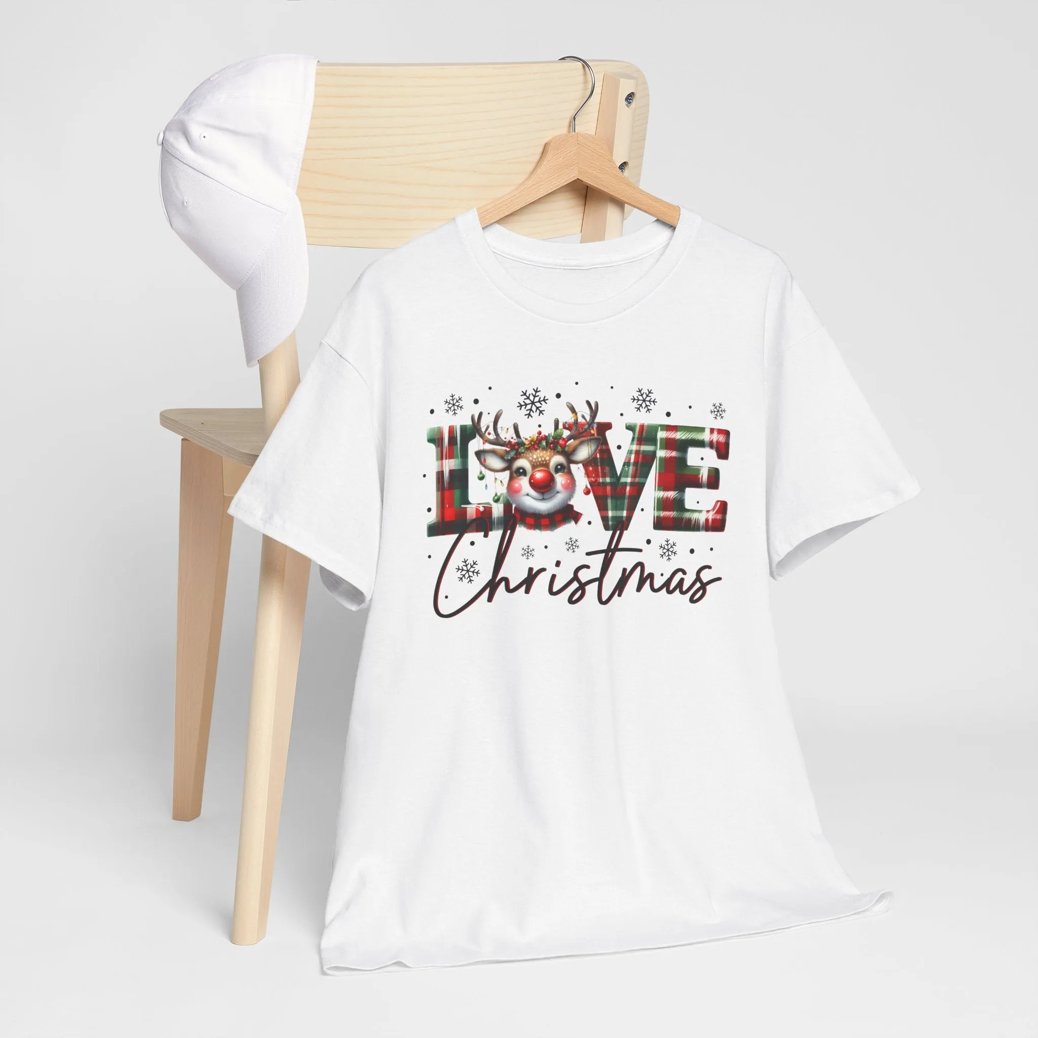 Love Christmas Heavy Cotton Tee - Festive and Comfortable Holiday Apparel