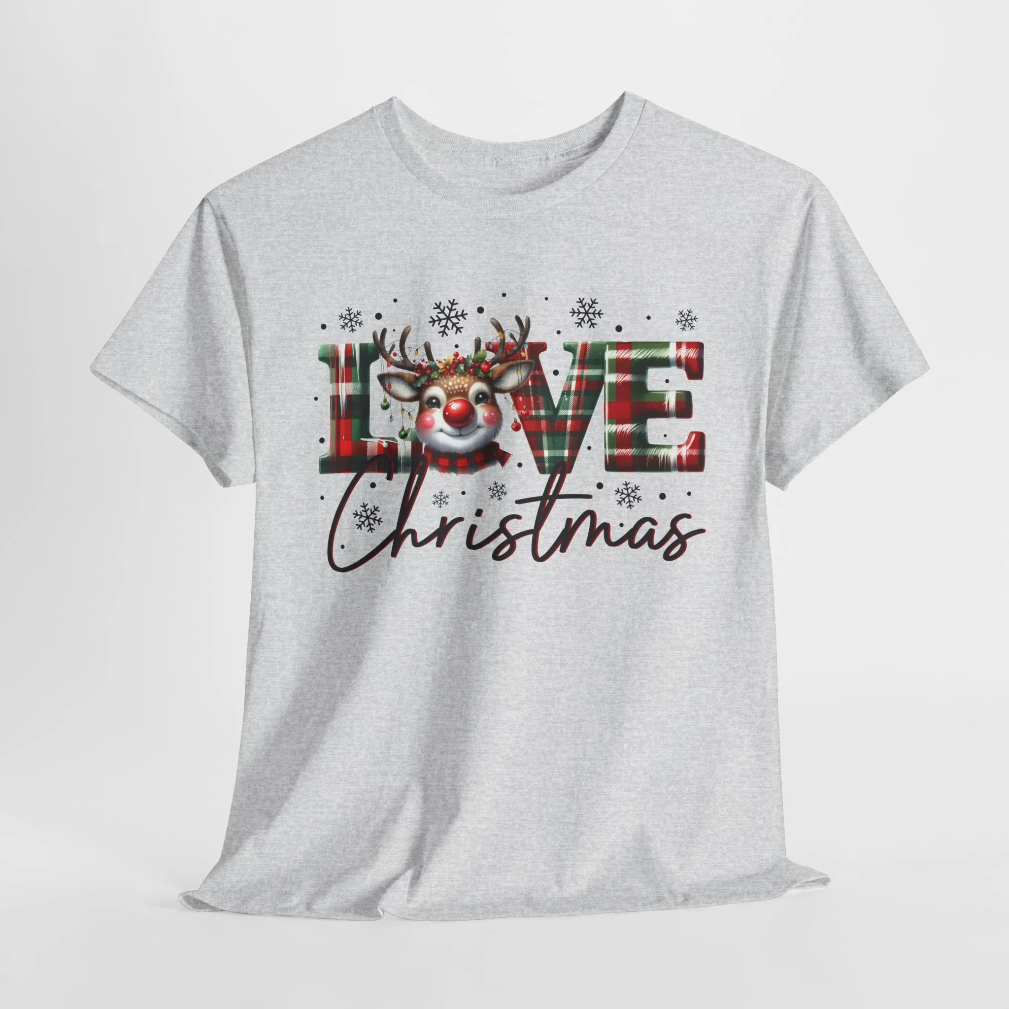 Love Christmas Heavy Cotton Tee - Festive and Comfortable Holiday Apparel
