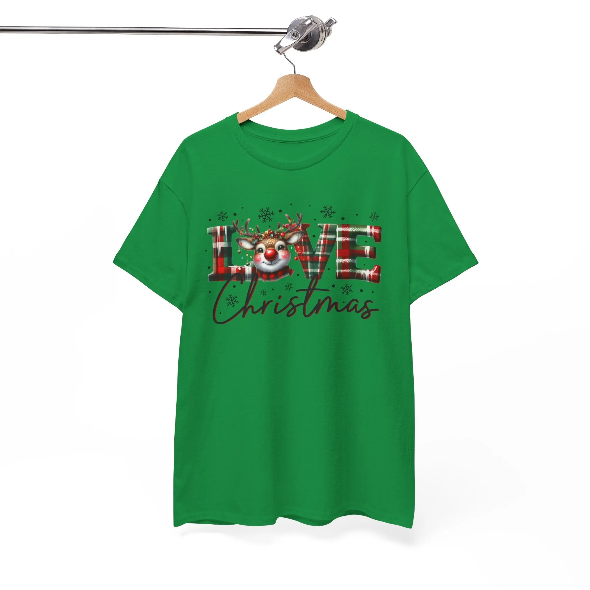 Love Christmas Heavy Cotton Tee - Festive and Comfortable Holiday Apparel