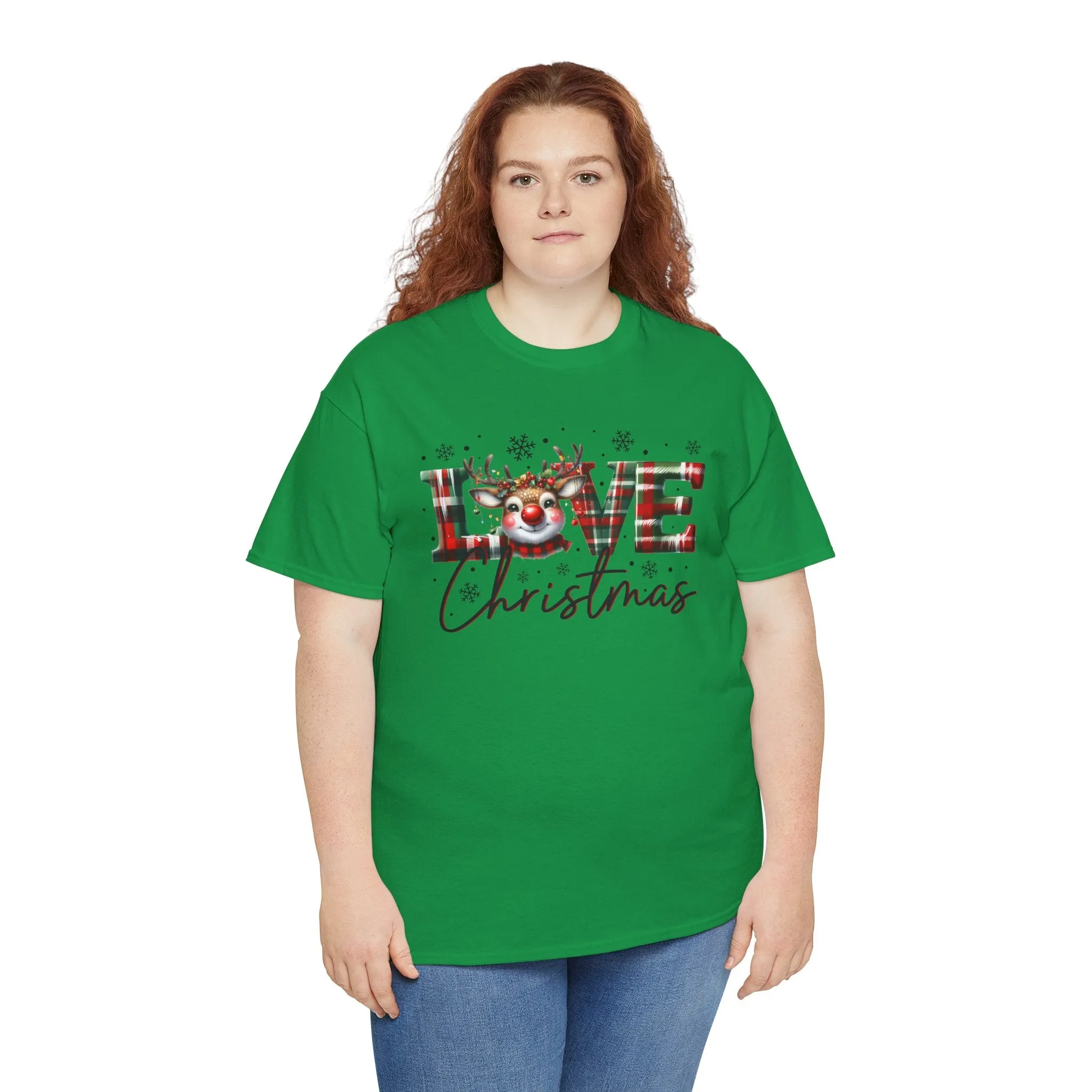 Love Christmas Heavy Cotton Tee - Festive and Comfortable Holiday Apparel