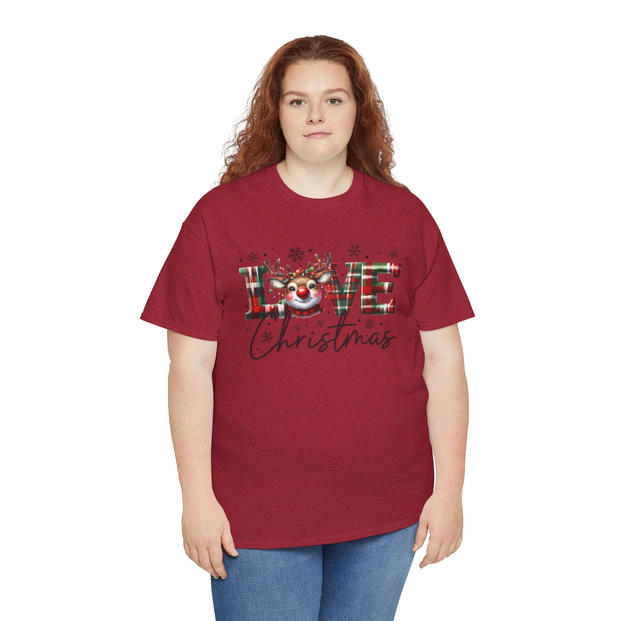 Love Christmas Heavy Cotton Tee - Festive and Comfortable Holiday Apparel