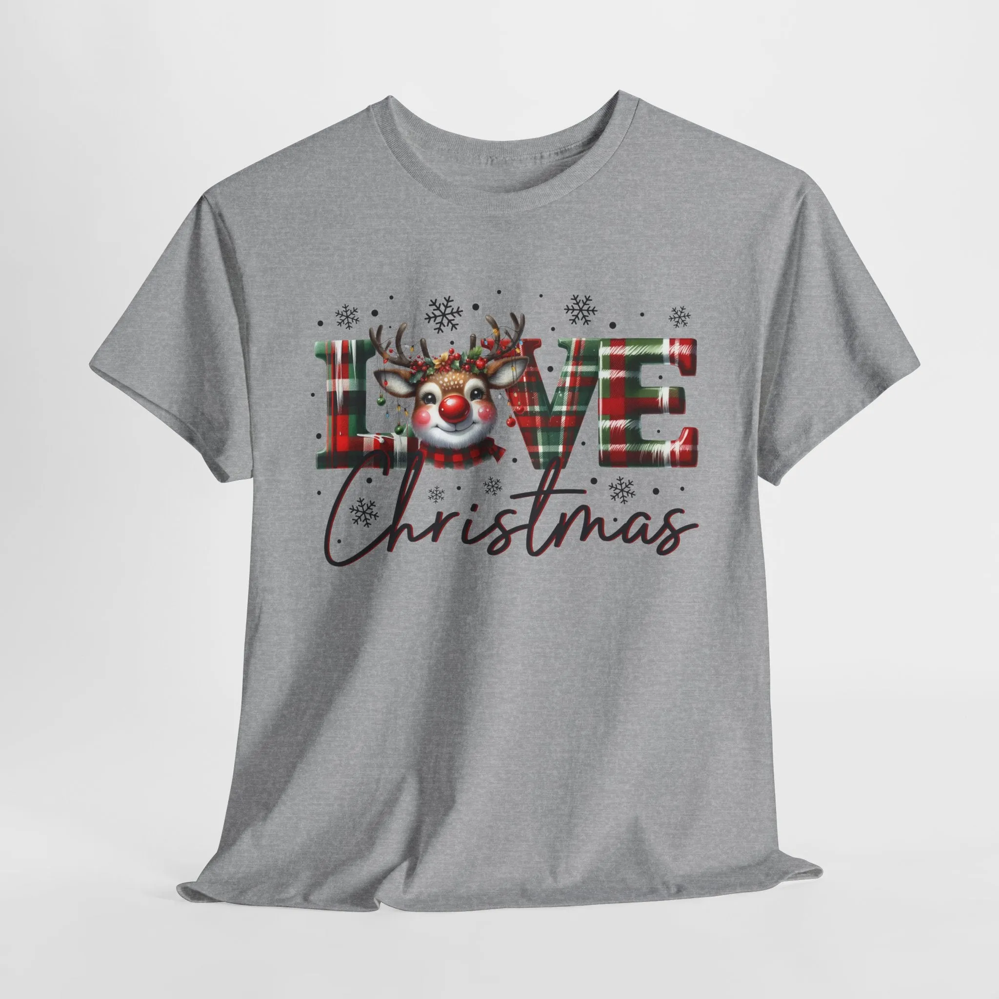 Love Christmas Heavy Cotton Tee - Festive and Comfortable Holiday Apparel