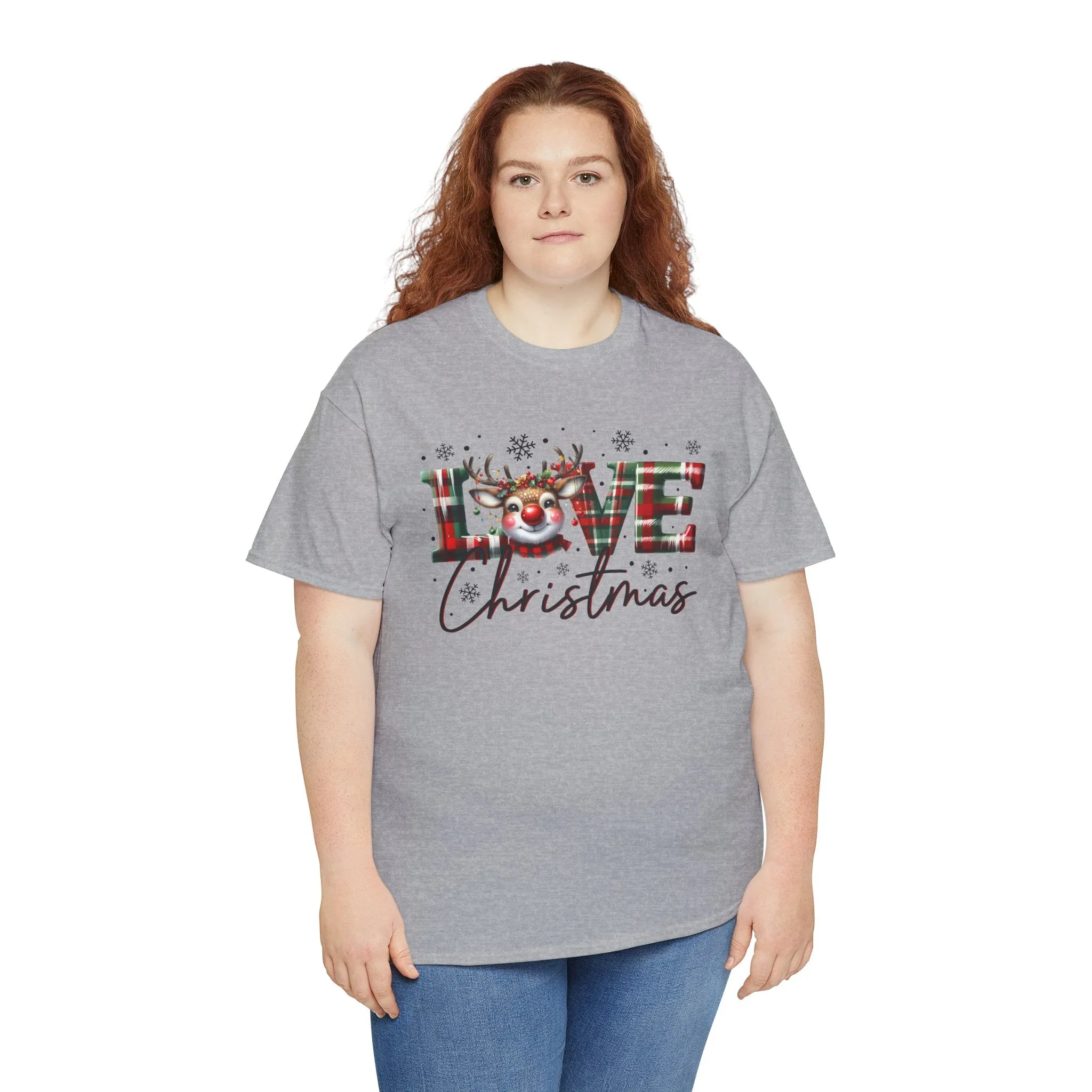 Love Christmas Heavy Cotton Tee - Festive and Comfortable Holiday Apparel