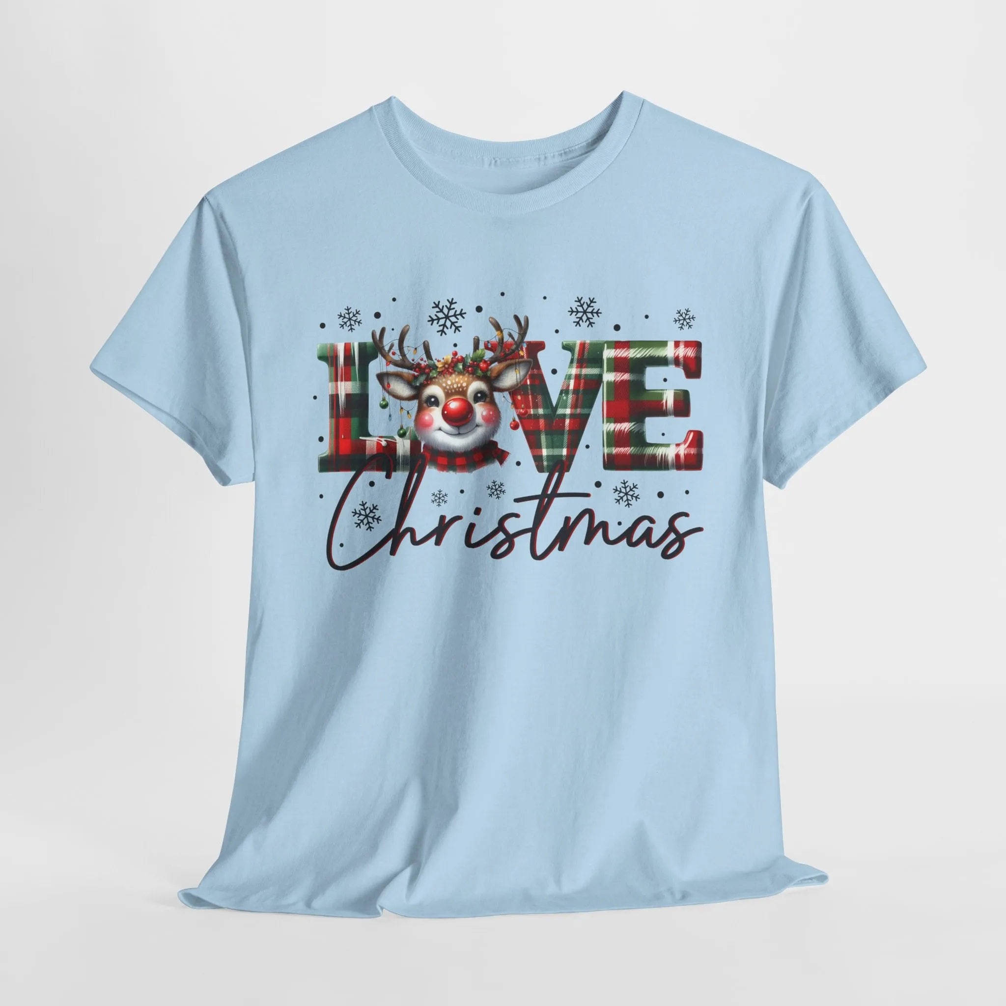 Love Christmas Heavy Cotton Tee - Festive and Comfortable Holiday Apparel