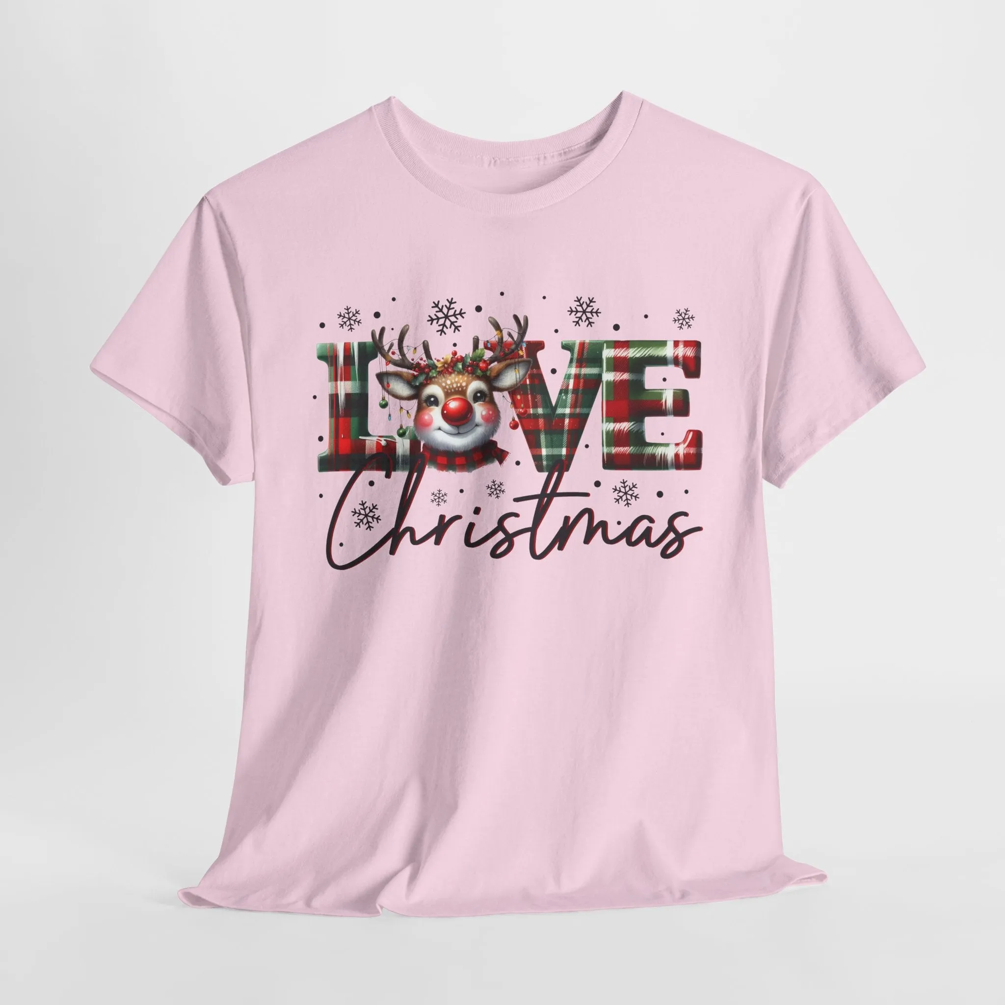 Love Christmas Heavy Cotton Tee - Festive and Comfortable Holiday Apparel