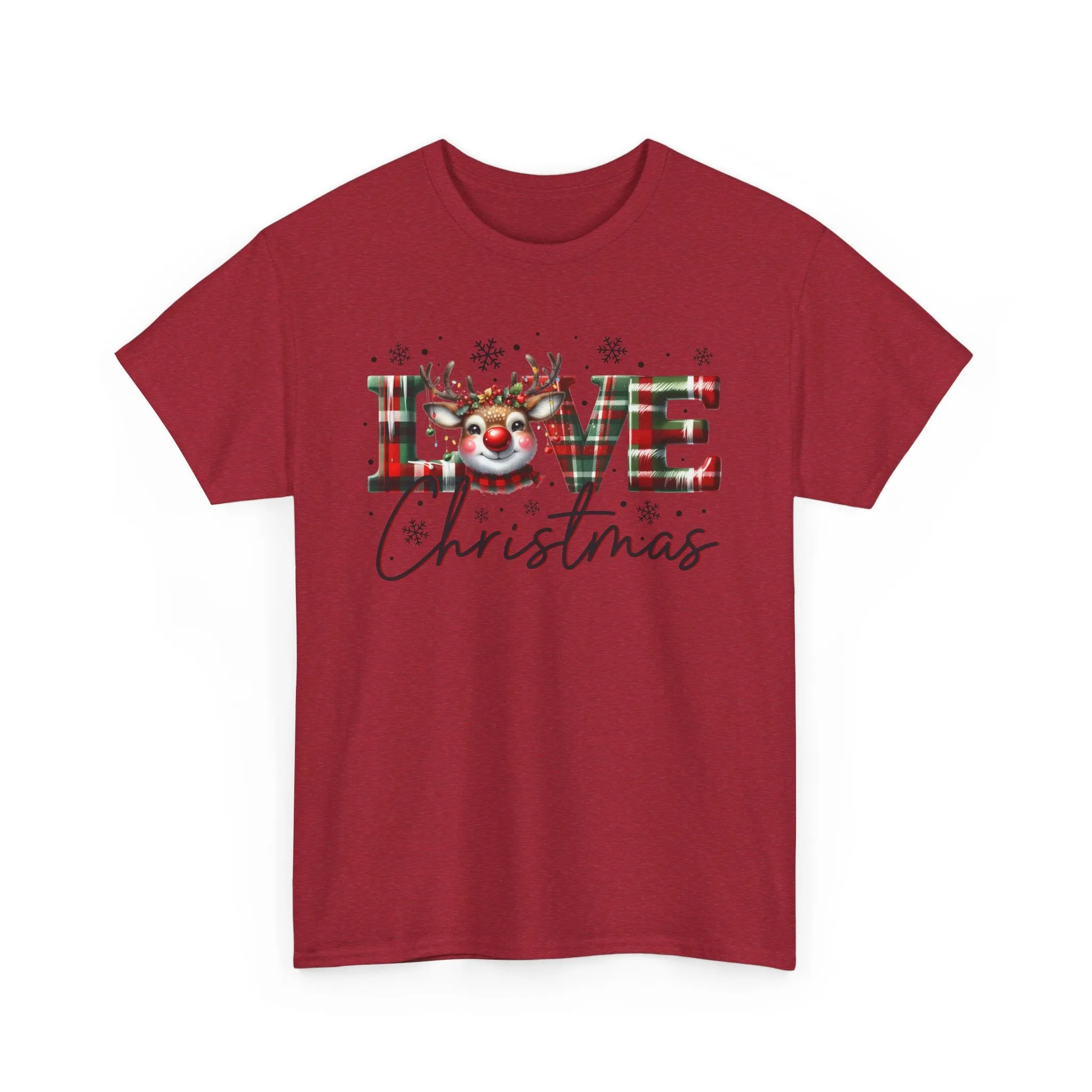 Love Christmas Heavy Cotton Tee - Festive and Comfortable Holiday Apparel