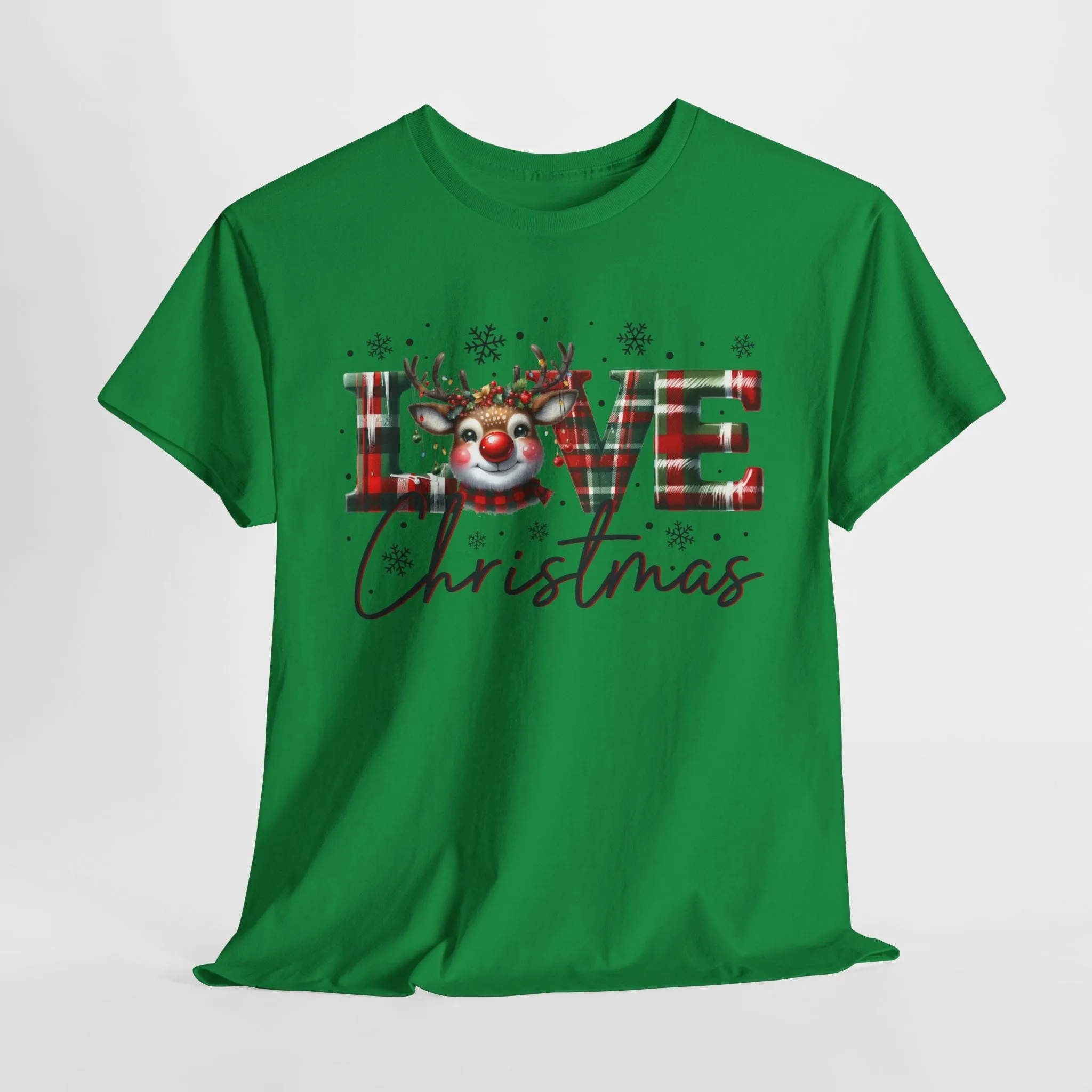 Love Christmas Heavy Cotton Tee - Festive and Comfortable Holiday Apparel