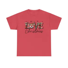 Love Christmas Heavy Cotton Tee - Festive and Comfortable Holiday Apparel