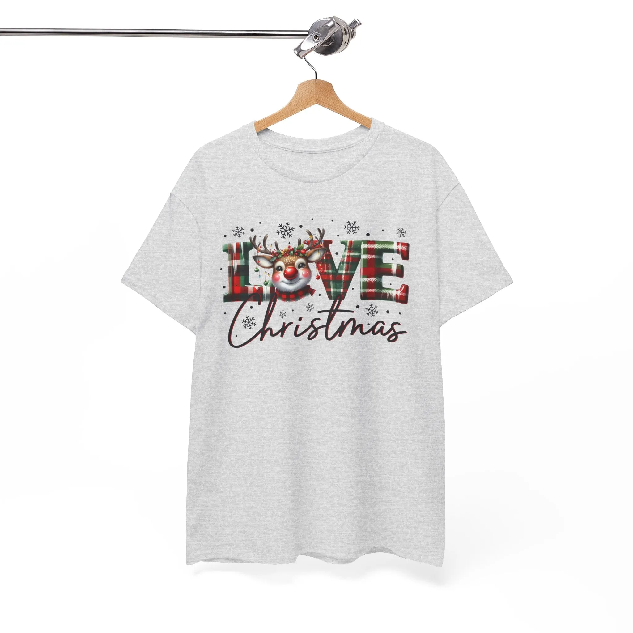 Love Christmas Heavy Cotton Tee - Festive and Comfortable Holiday Apparel