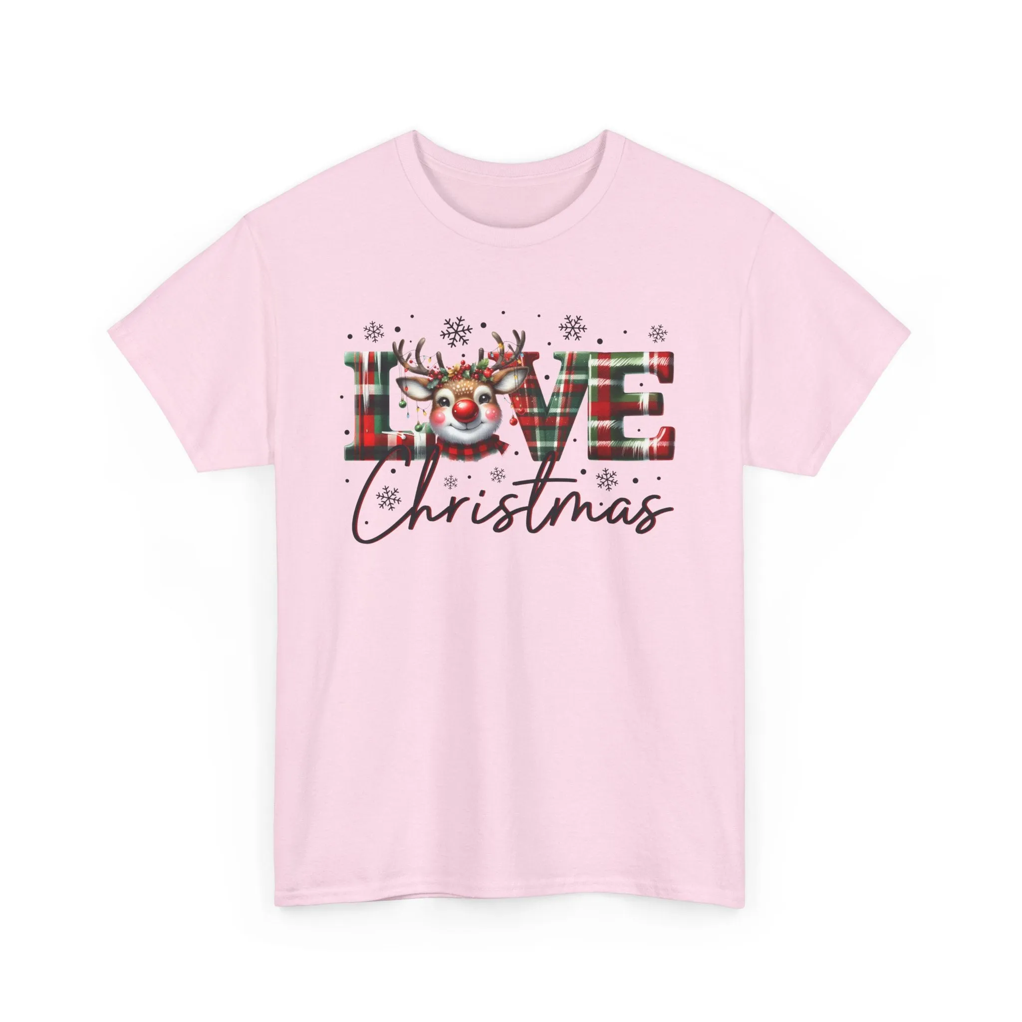 Love Christmas Heavy Cotton Tee - Festive and Comfortable Holiday Apparel