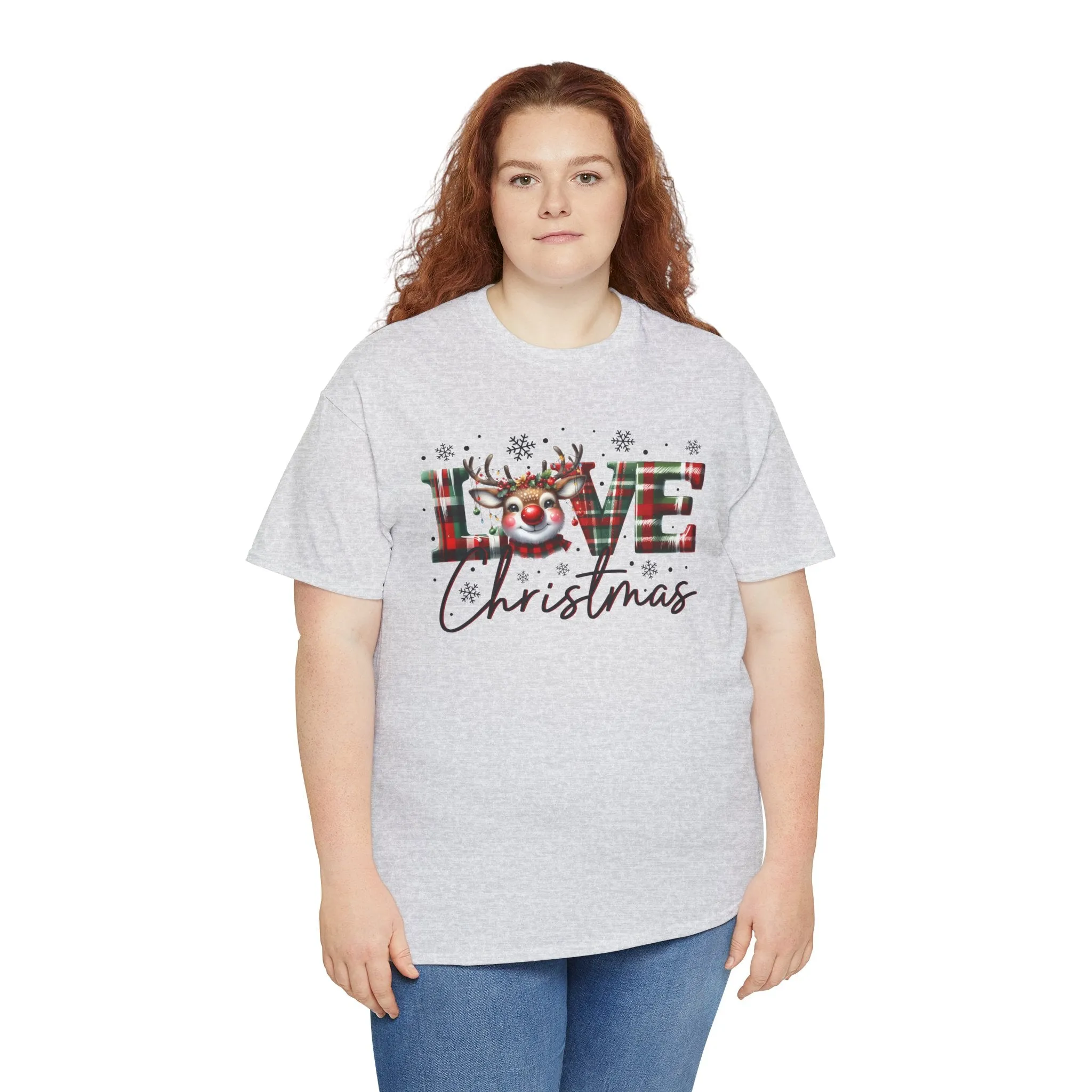 Love Christmas Heavy Cotton Tee - Festive and Comfortable Holiday Apparel