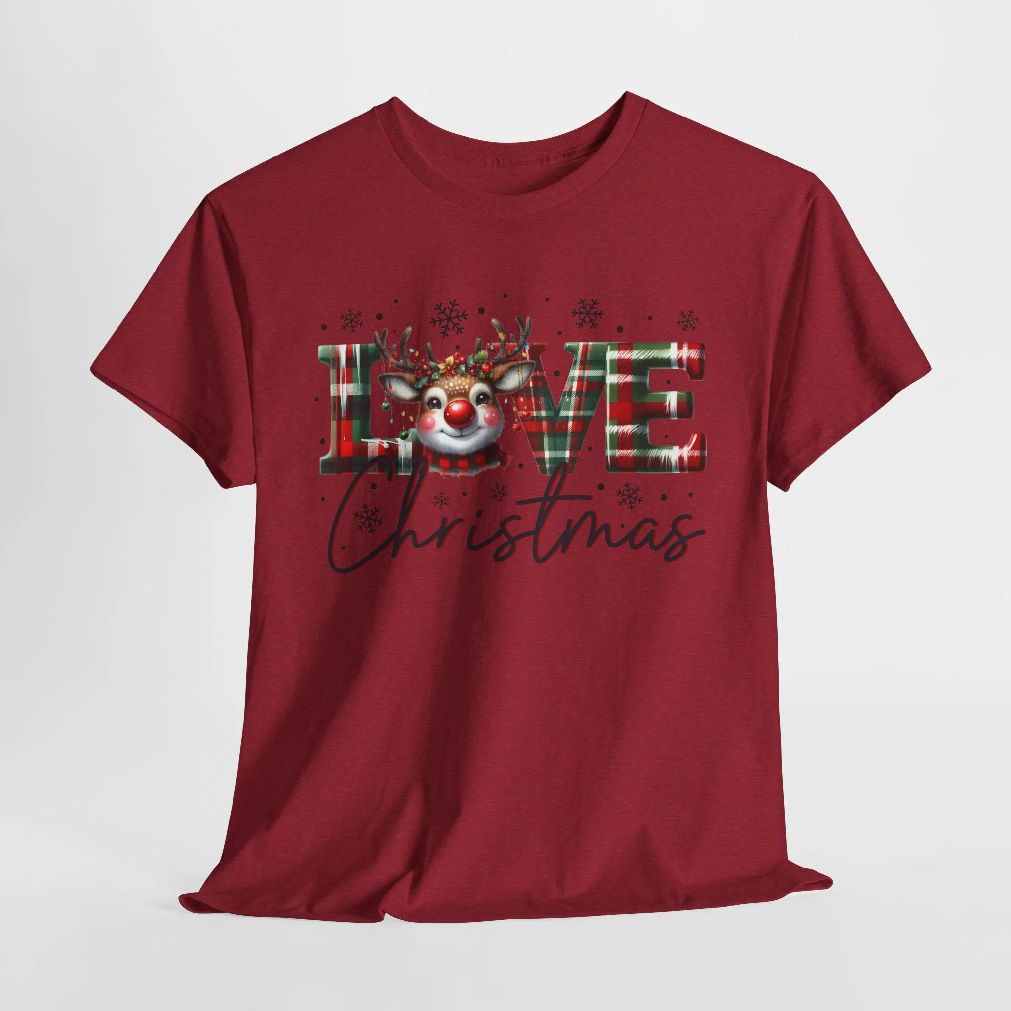 Love Christmas Heavy Cotton Tee - Festive and Comfortable Holiday Apparel