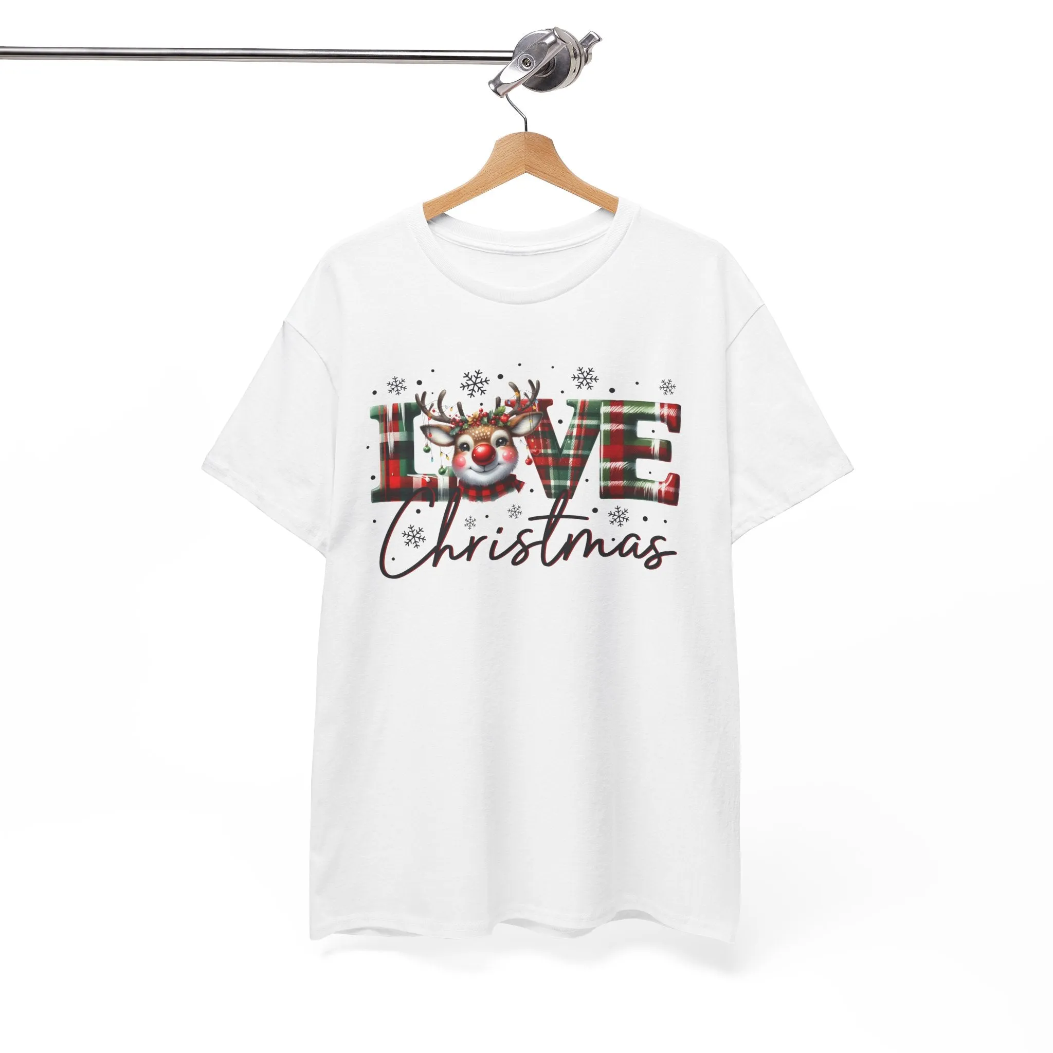 Love Christmas Heavy Cotton Tee - Festive and Comfortable Holiday Apparel