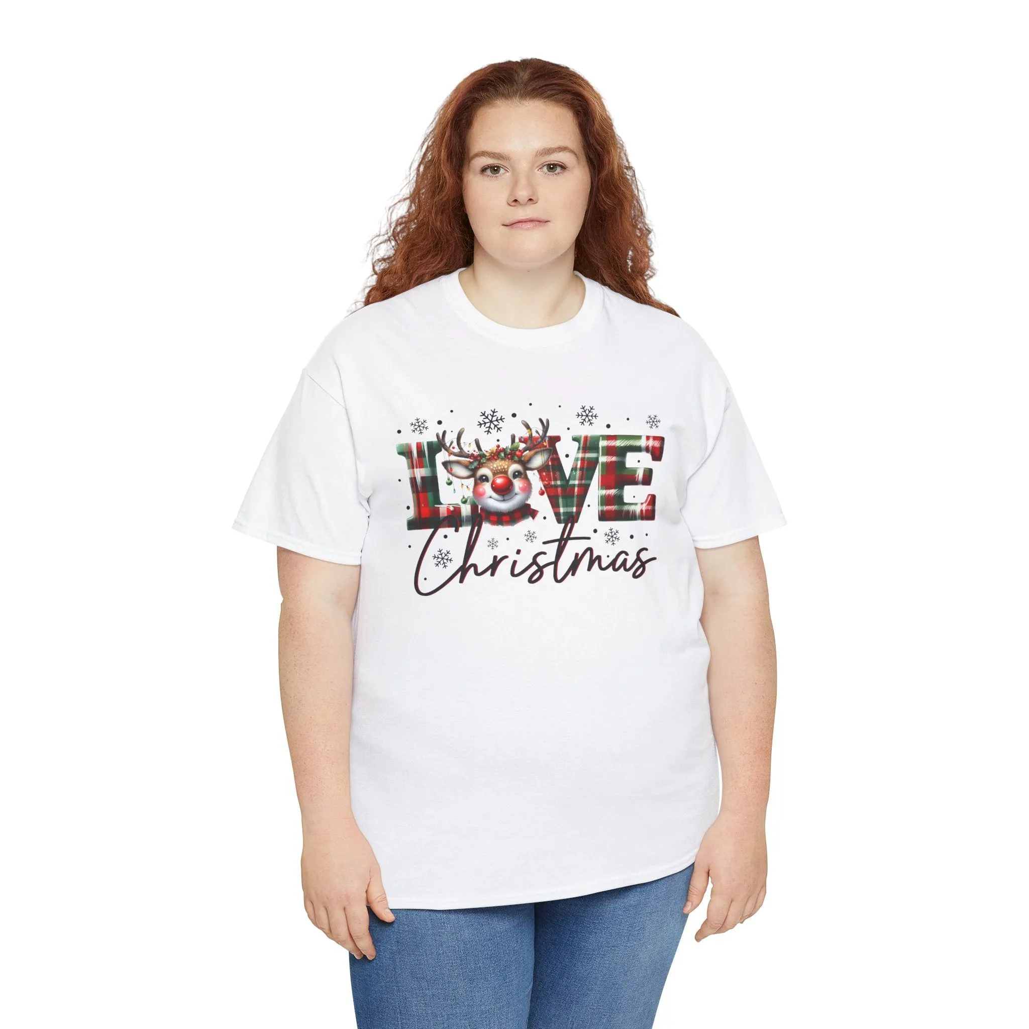 Love Christmas Heavy Cotton Tee - Festive and Comfortable Holiday Apparel