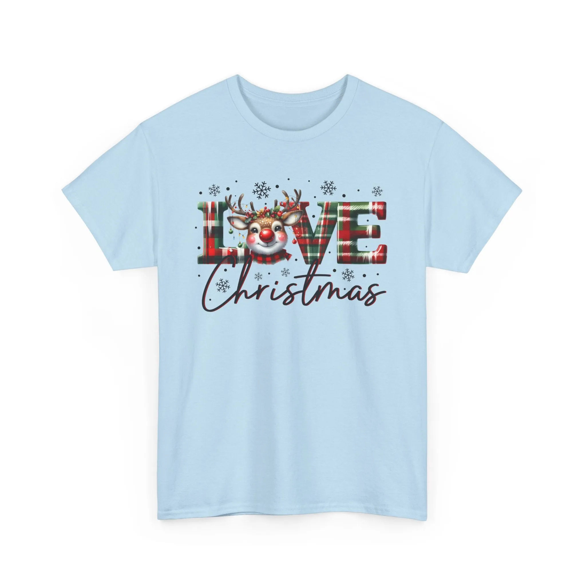 Love Christmas Heavy Cotton Tee - Festive and Comfortable Holiday Apparel
