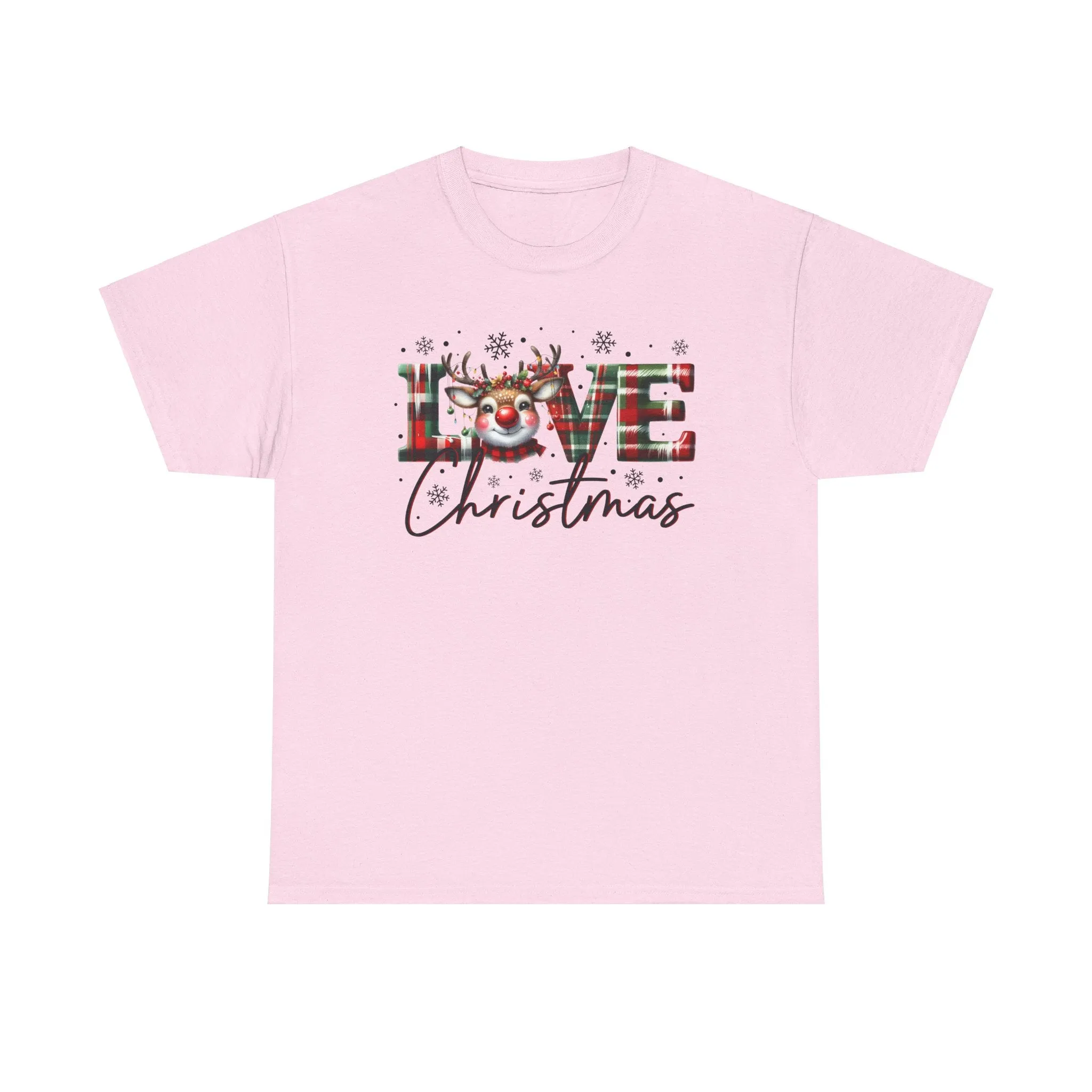 Love Christmas Heavy Cotton Tee - Festive and Comfortable Holiday Apparel