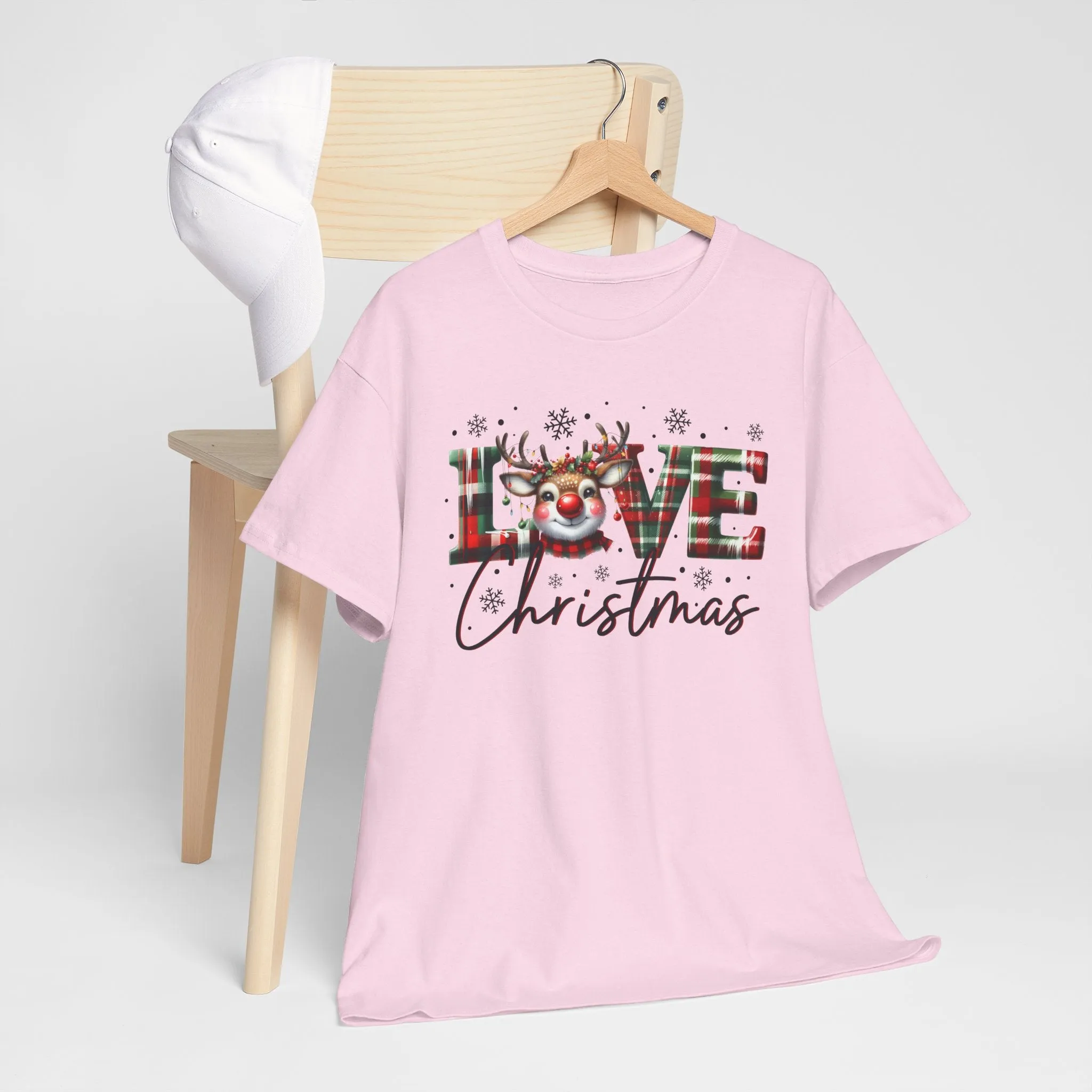 Love Christmas Heavy Cotton Tee - Festive and Comfortable Holiday Apparel