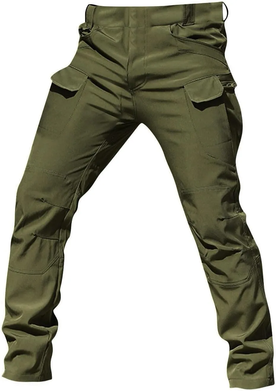 Mens Cargo Pants Work Stretch Chinos Pants Slim Fit Multi Pockets Tapered Fit Baggy Pants Workout Joggers Trousers