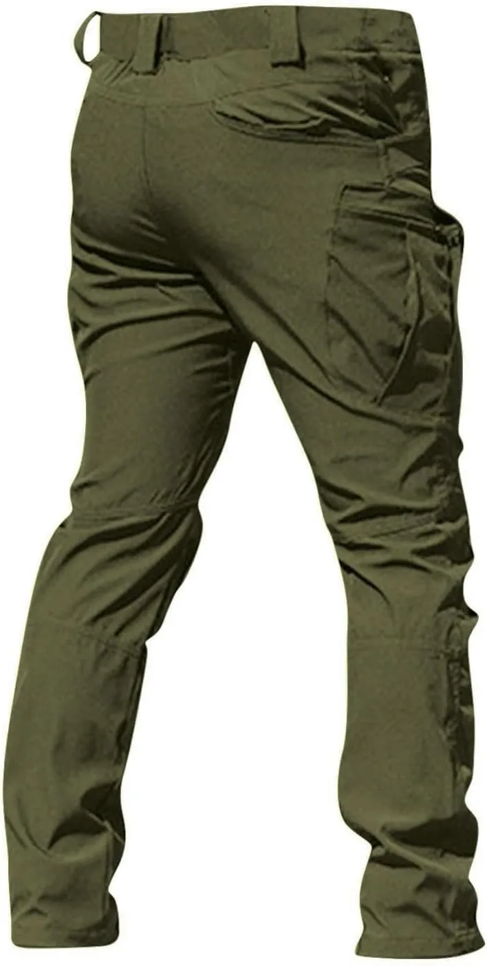 Mens Cargo Pants Work Stretch Chinos Pants Slim Fit Multi Pockets Tapered Fit Baggy Pants Workout Joggers Trousers