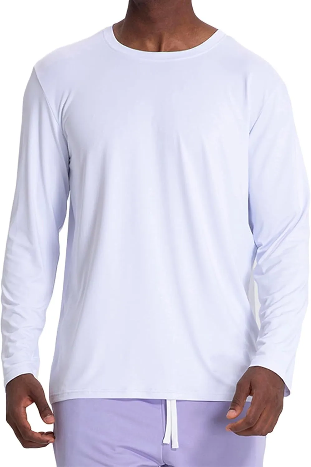 Mens Light Weight Sun Shirts UV Protection Long Sleeve Breathable Tshirts SPF Rash Guard for Fishing Hiking Running