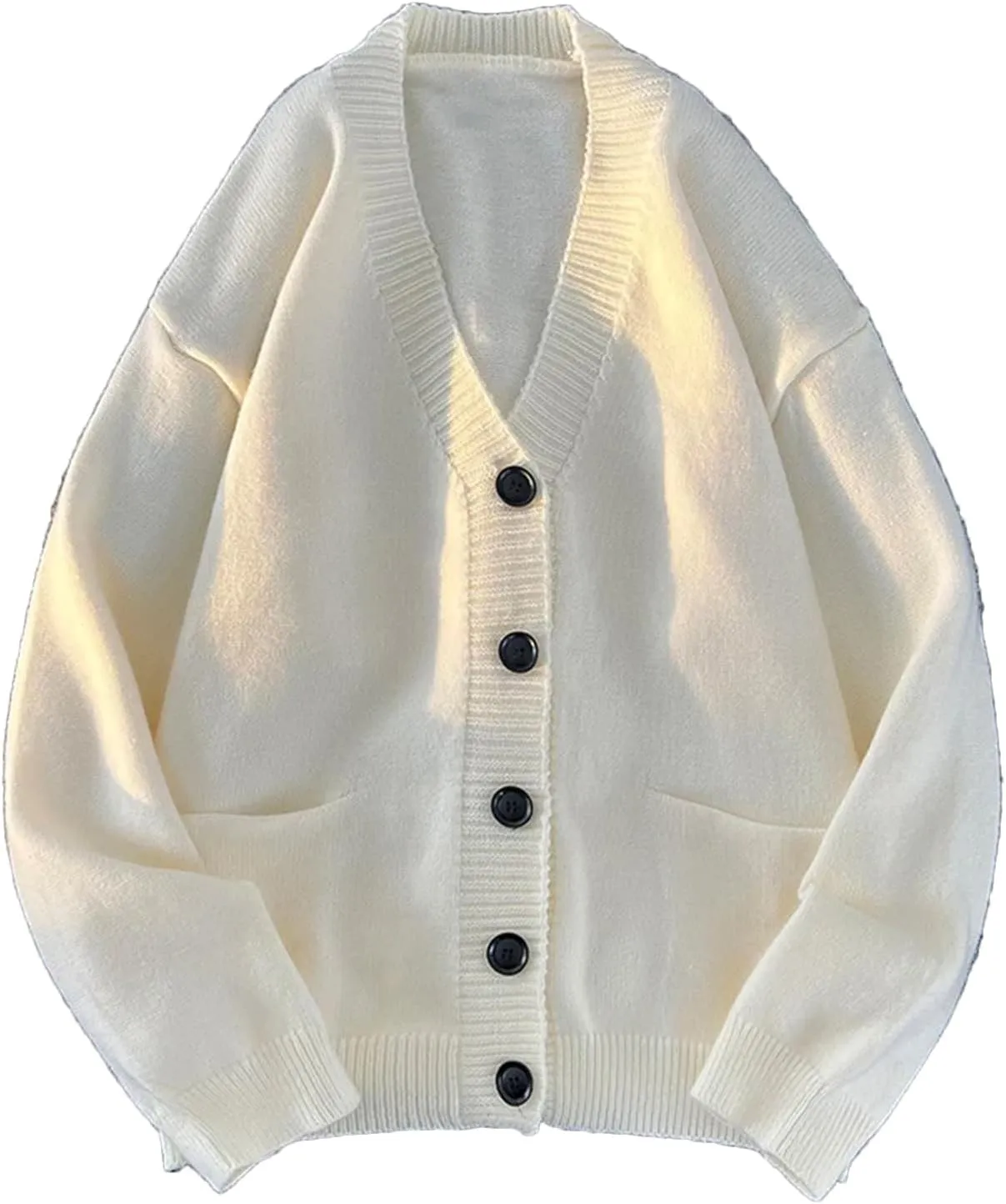 Men's Winter Fashion Casual Cardigan Ribbed V-Neck Sweater Jacket Light Jacket