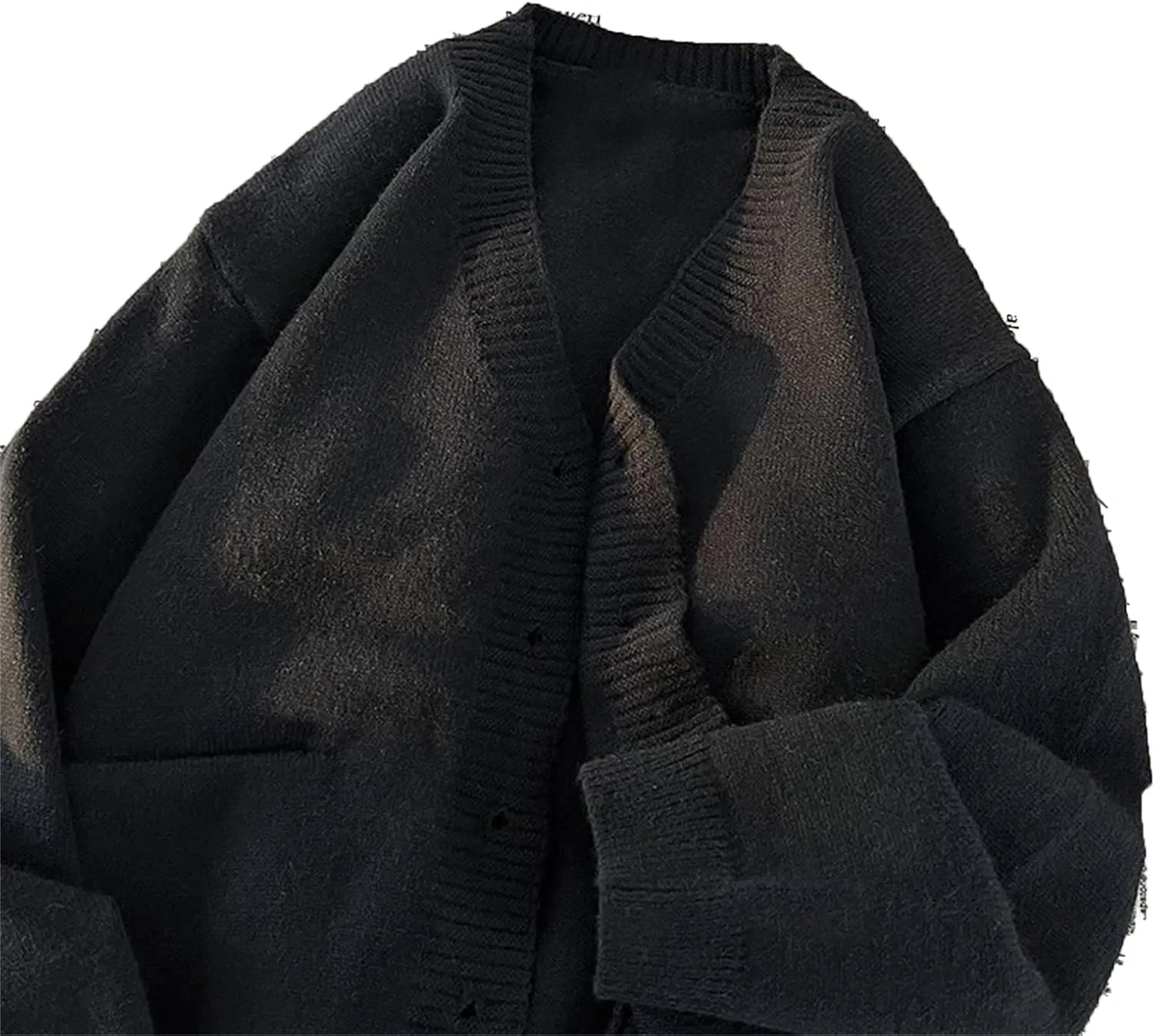 Men's Winter Fashion Casual Cardigan Ribbed V-Neck Sweater Jacket Light Jacket