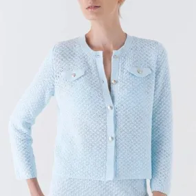 Olanda Knit Cotton Cardigan - Light Blue