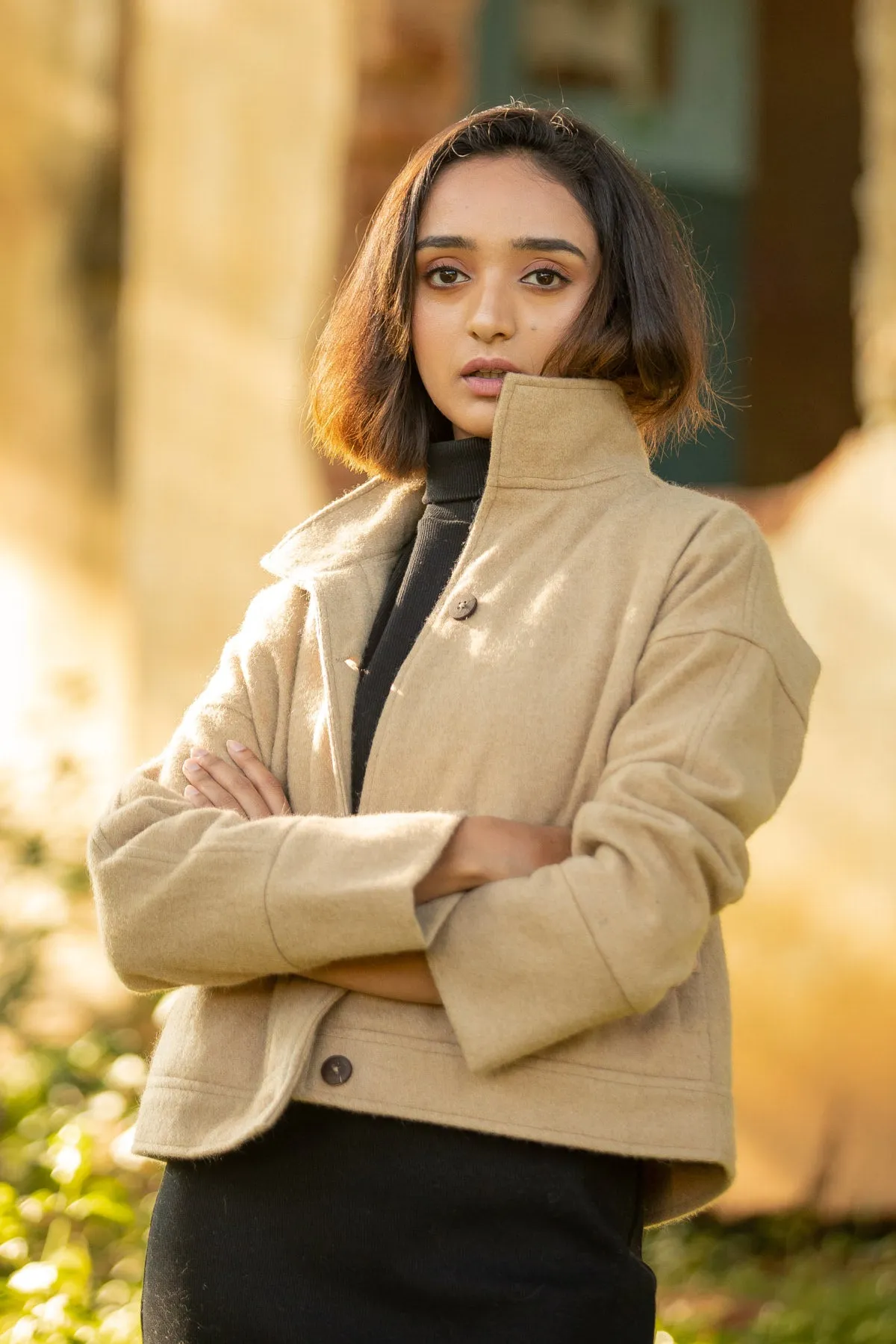 Orchid Camel Short Wool Jacket