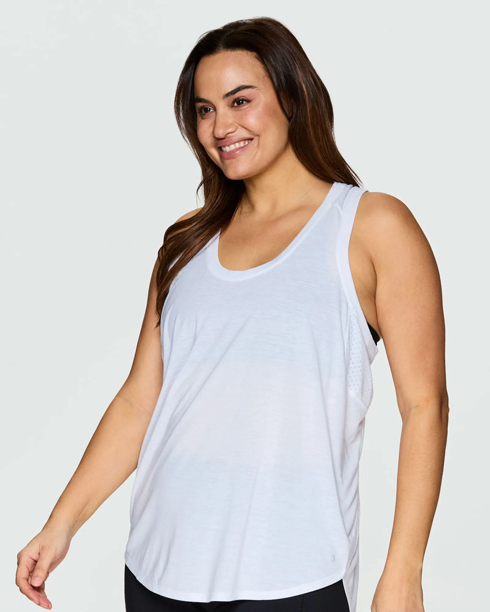 Prime Breezy High Low Tank | White