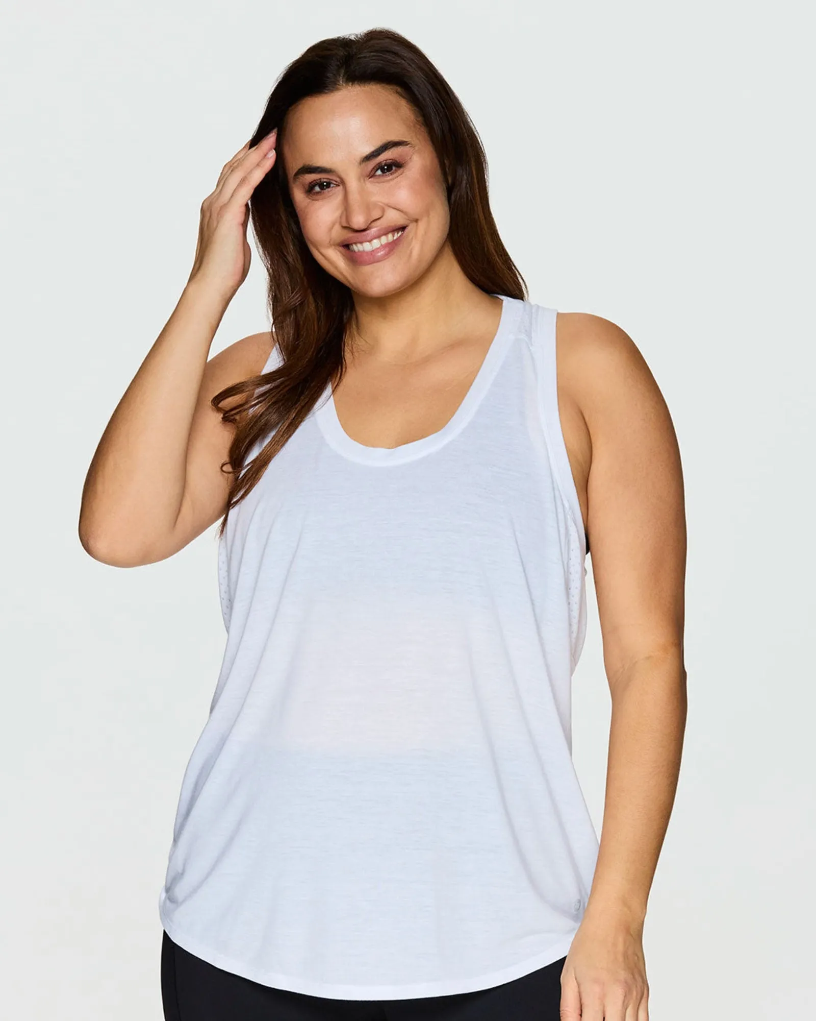 Prime Breezy High Low Tank | White