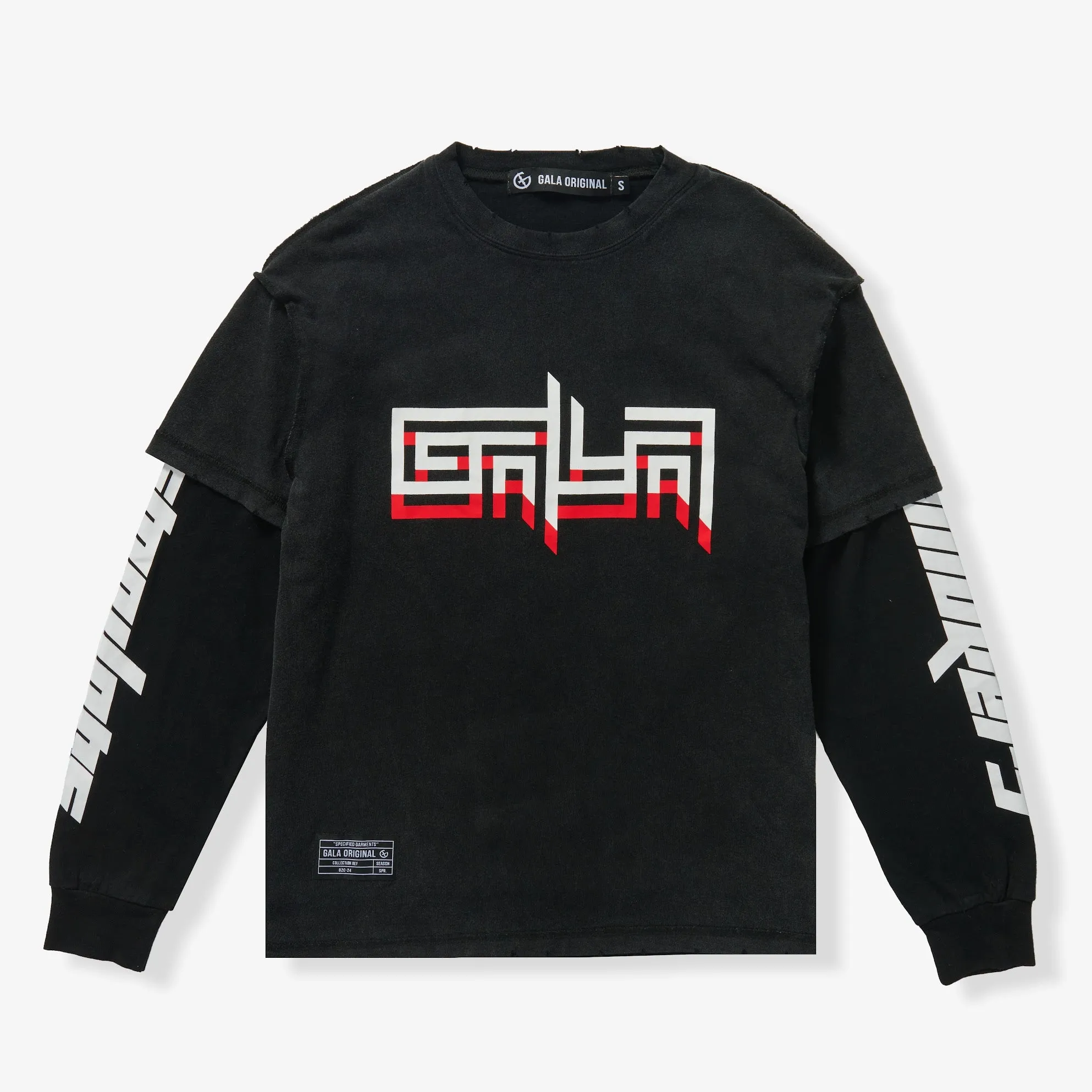 "RED HEADACHE" L/S TEE (BLACK/BLACK)