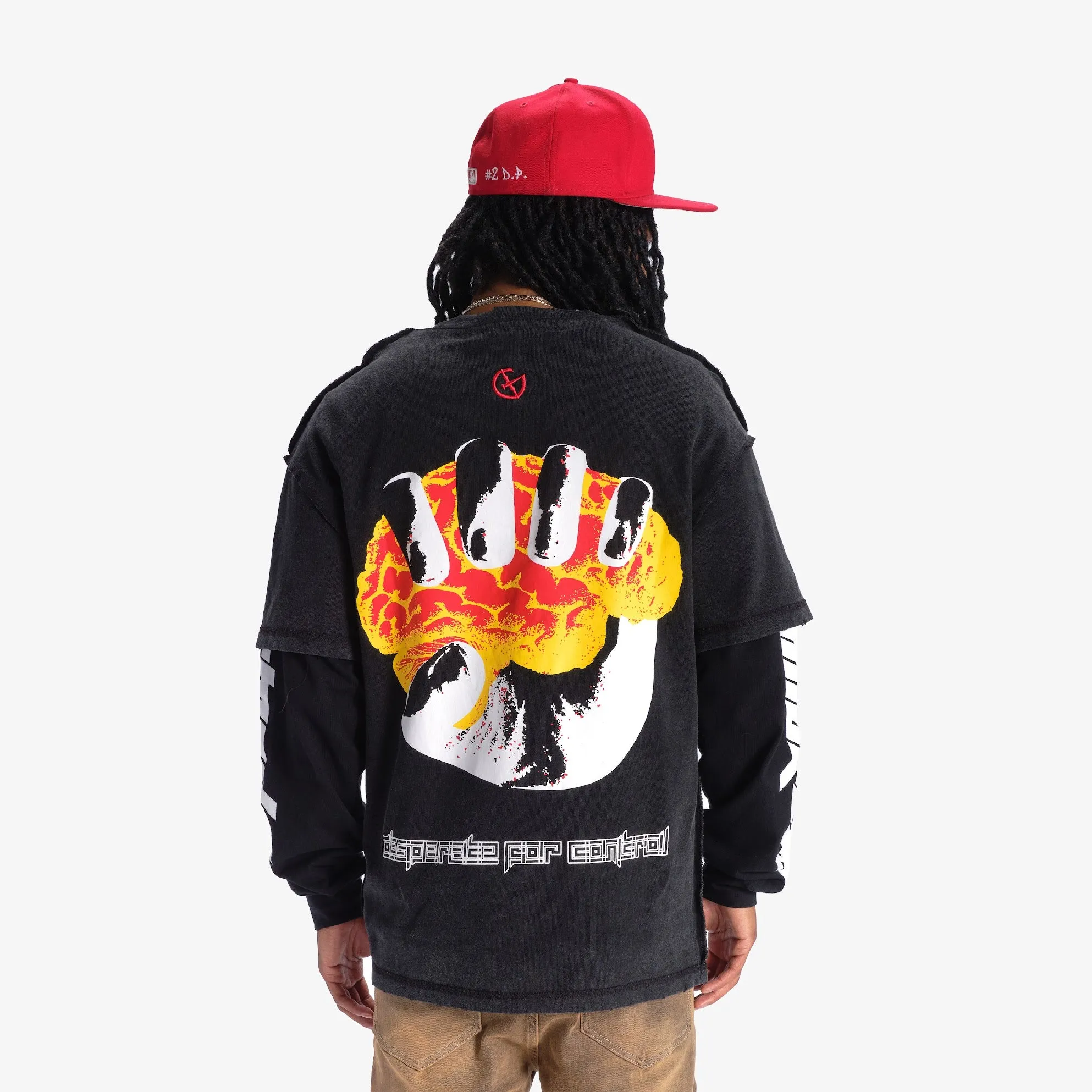 "RED HEADACHE" L/S TEE (BLACK/BLACK)