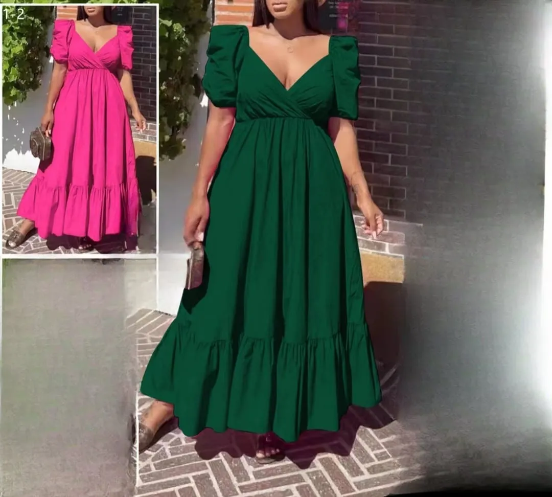 Relaxed balloon sleeves dress