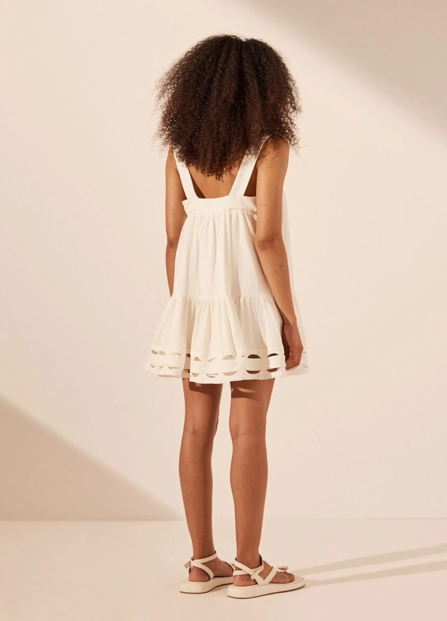 Shona Joy - Julieta Scallop Cut Out Relaxed Mini Dress