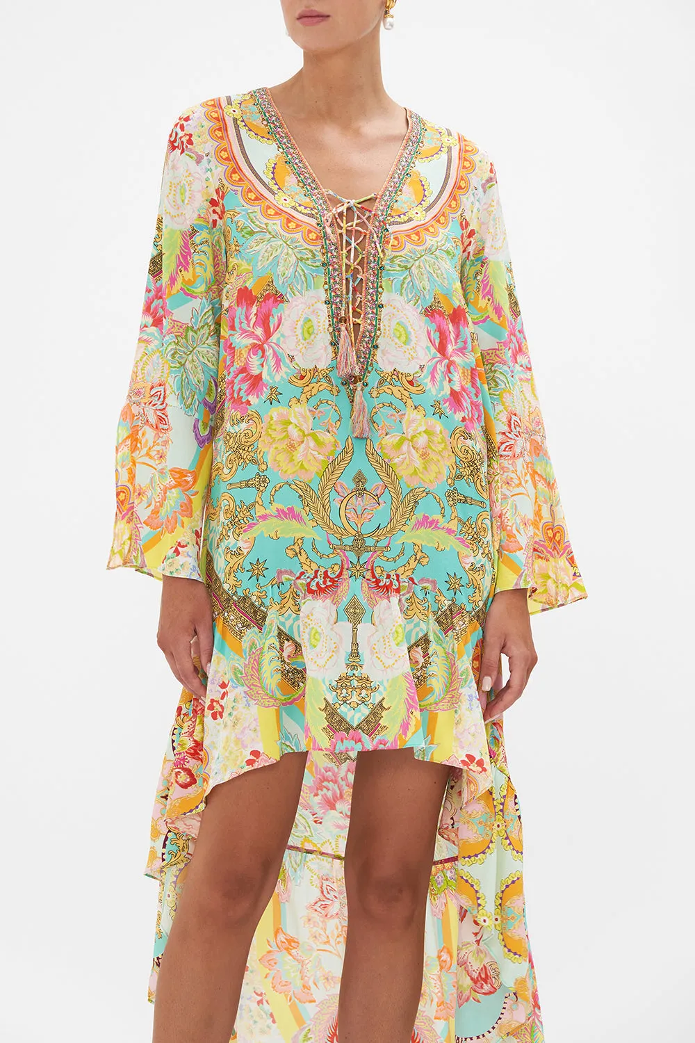 SHORT DRESS WITH HIGH LOW HEM AN ITALIAN WELCOME