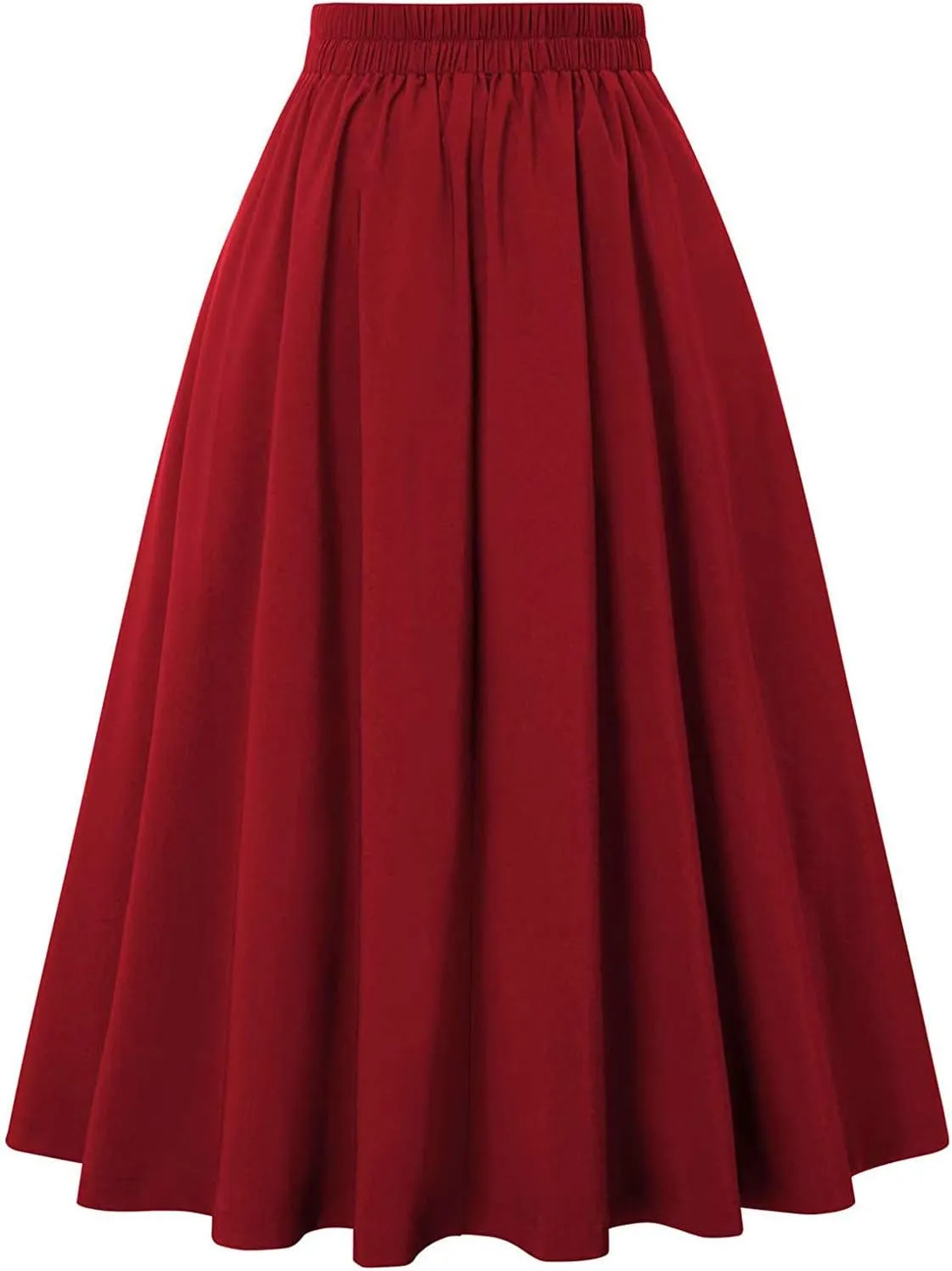 Skirts for Women Trendy Casual Summer Pleated High Elastic Waist Solid Tummy Control Lounge Long Skirts for Women