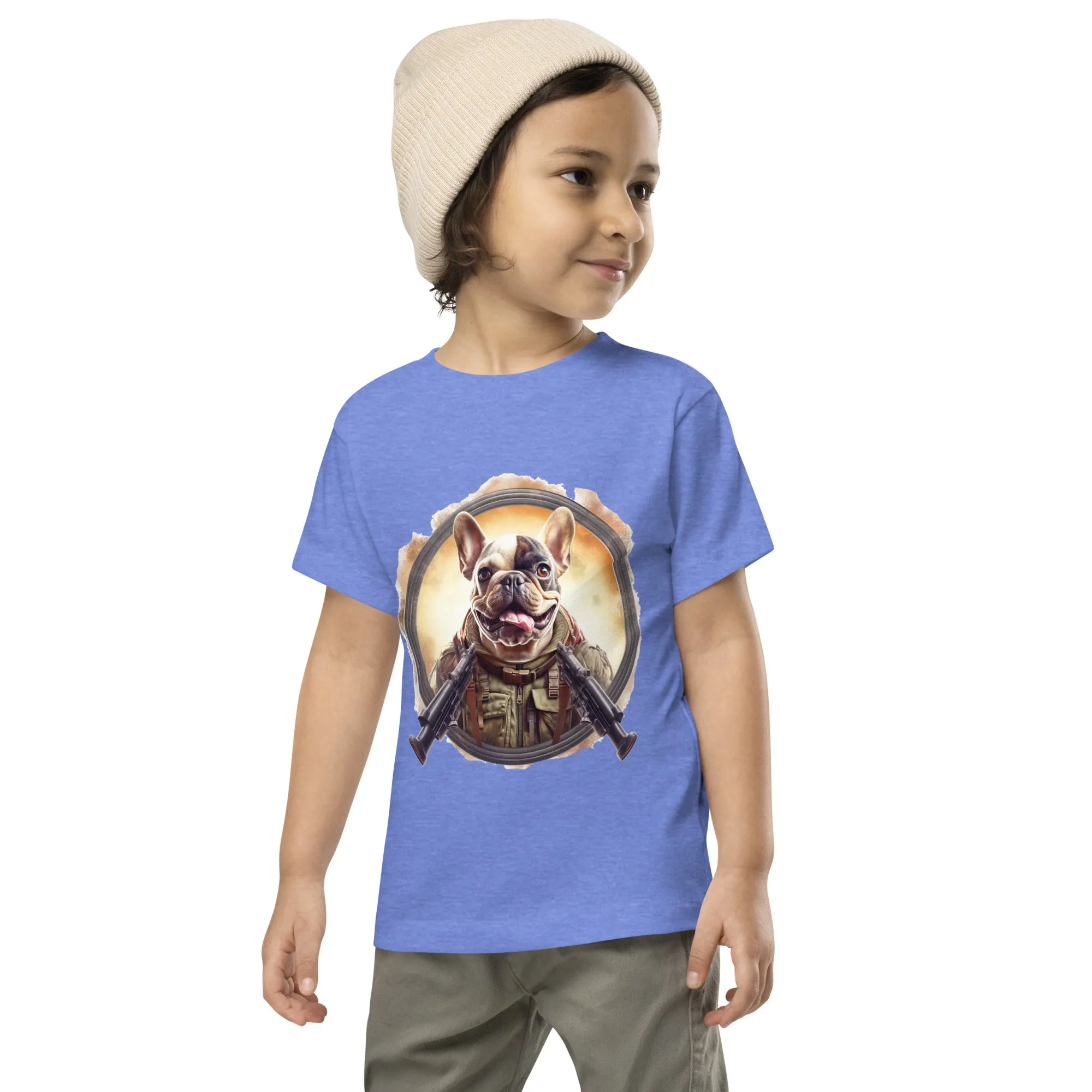 Soldier Frenchie Toddler Staple Tee - Brave and Comfortable Choice for Little Warriors