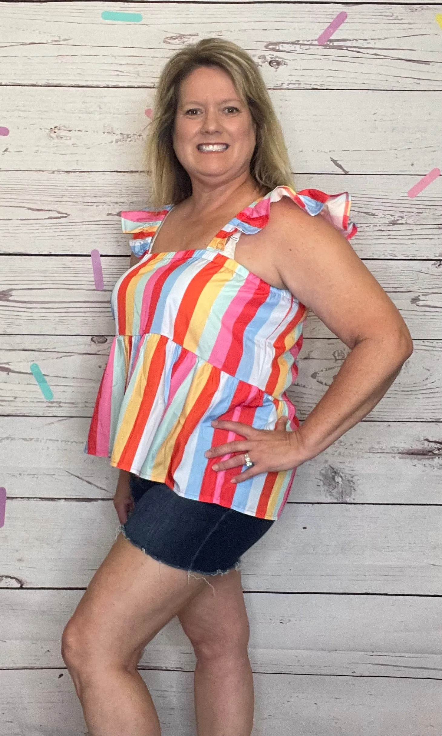 Striped Babydoll Tank Top