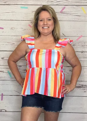 Striped Babydoll Tank Top