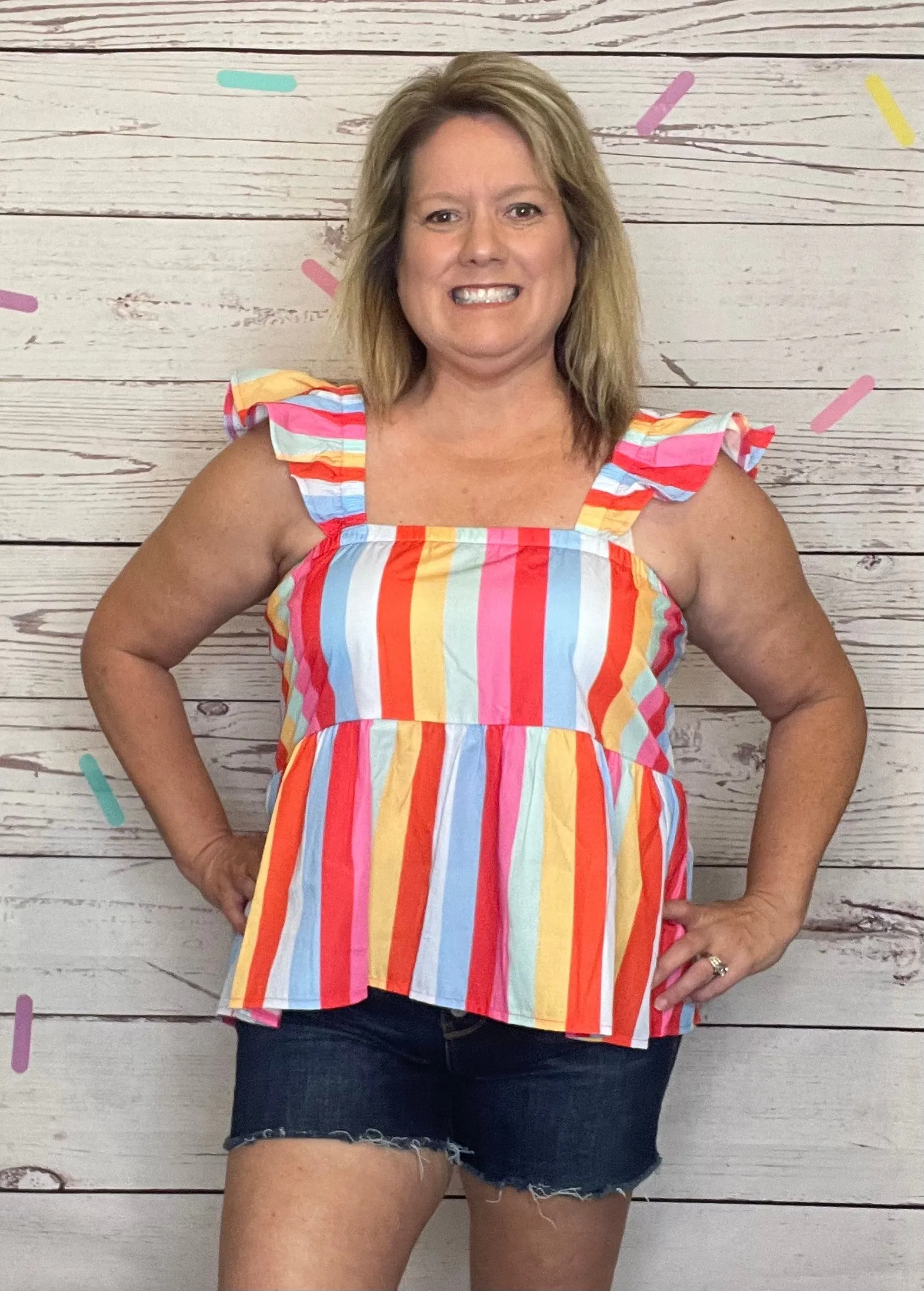 Striped Babydoll Tank Top