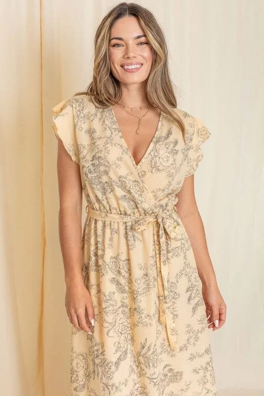 Surprise Me Floral Maxi Dress With Sash