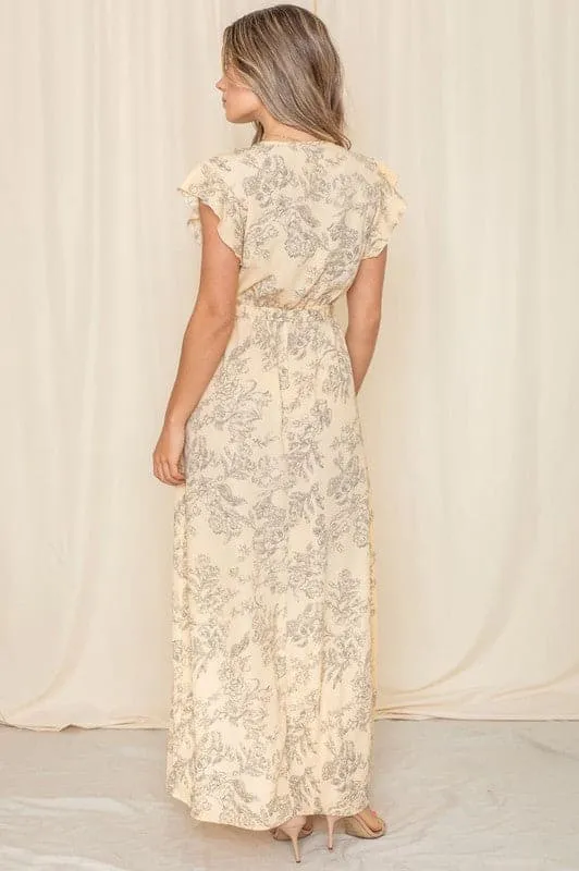 Surprise Me Floral Maxi Dress With Sash
