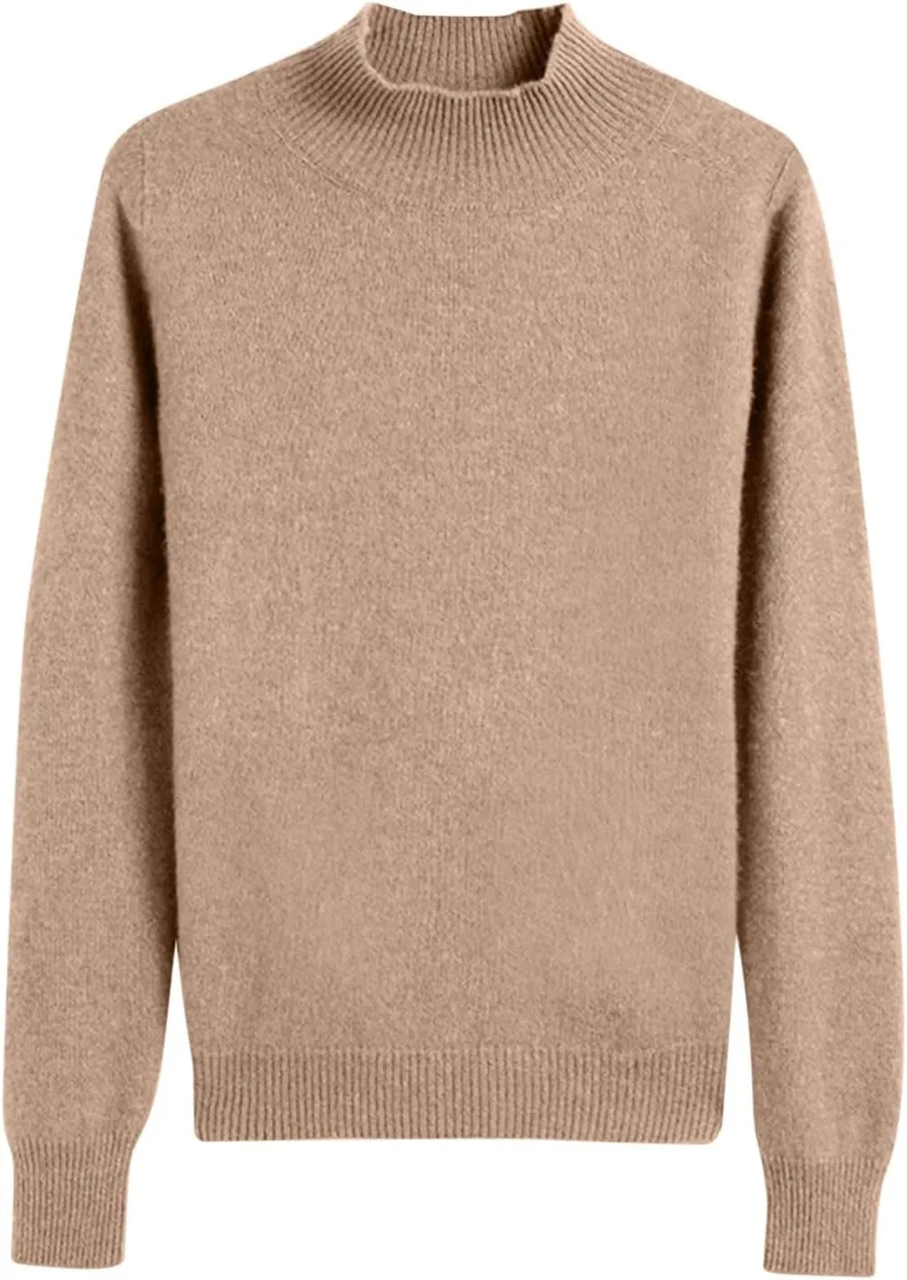 Sweaters for Women Trendy Casual Solid Color Half Turtleneck Comfy Clothes Soft Long Sleeves Slim Fit Pullover Tops