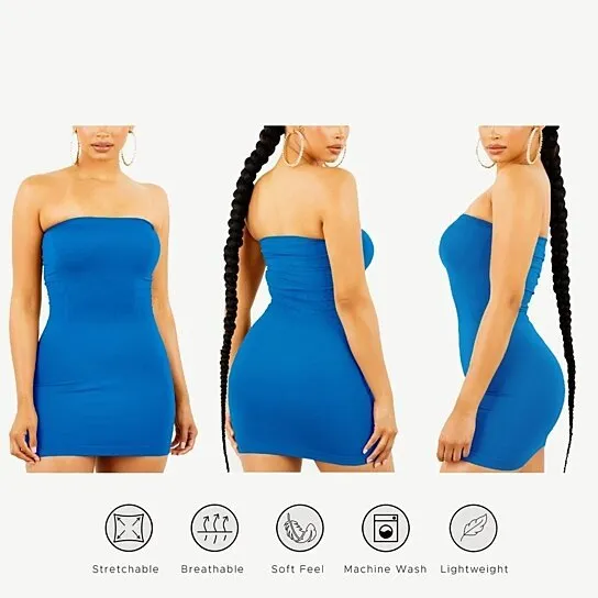 TastyHottie - 3-Pack: Women's Seamless Strapless Tube Dress
