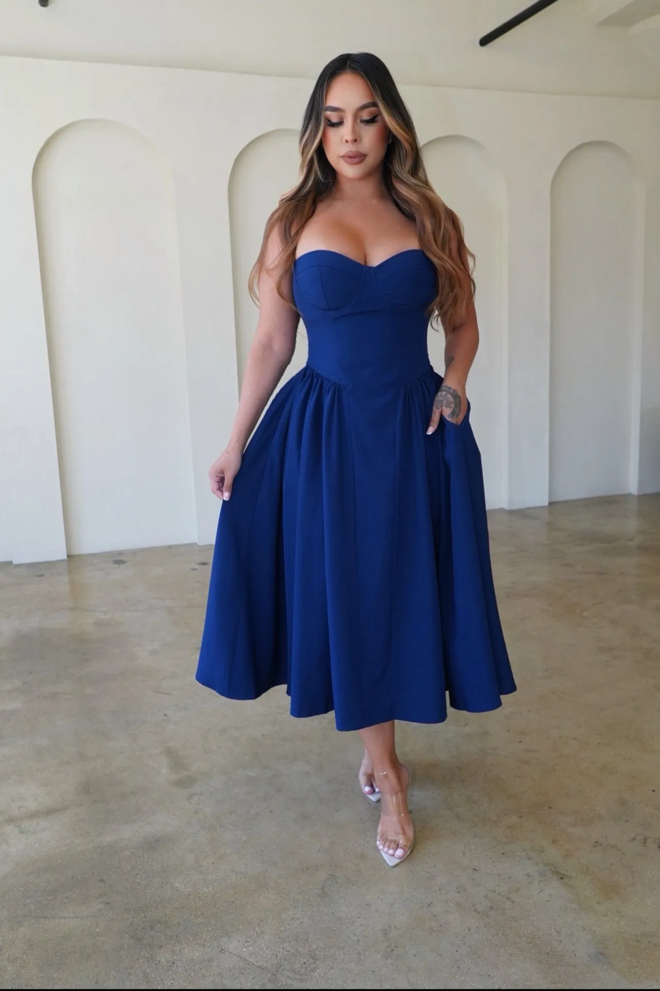 Tiana Sundress with Pockets - Navy