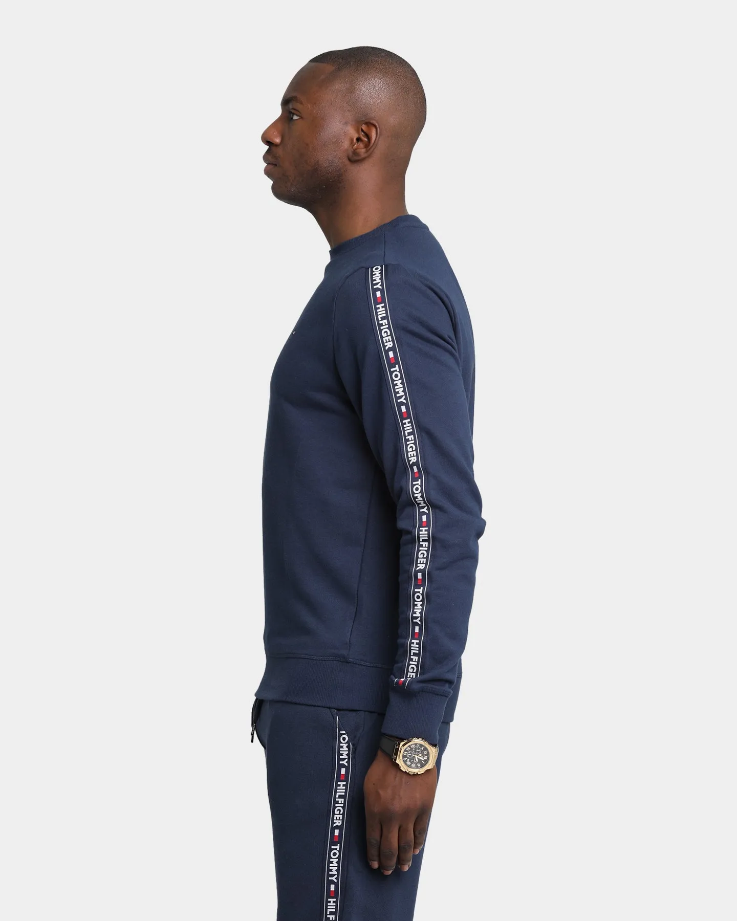 Tommy Jeans Terry Long Sleeve Track Top Navy Blazer